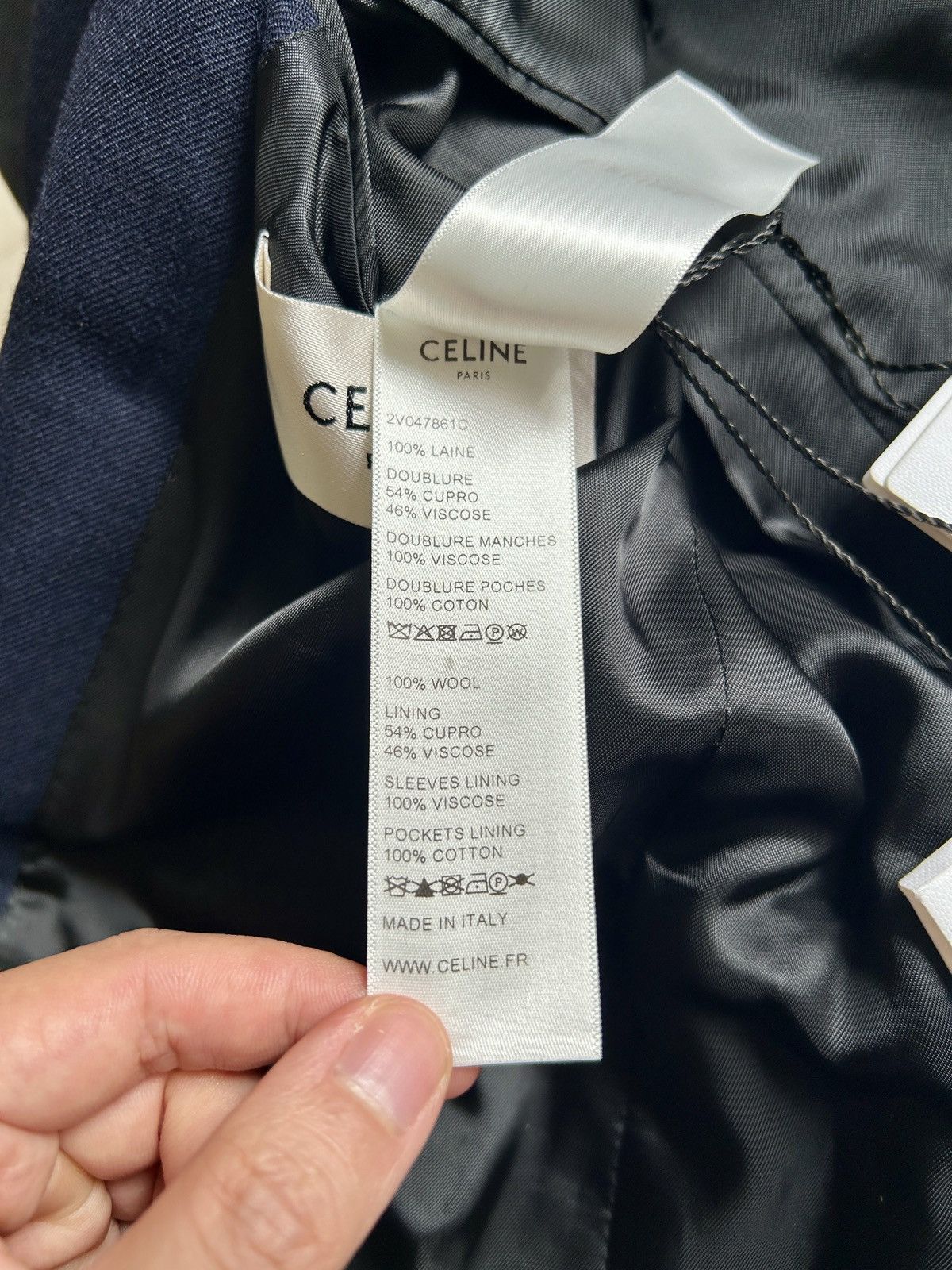 Celine CELINE 20SS BY HEDI SLIMANE NAVY BLAZER Size 44R - 11 Thumbnail