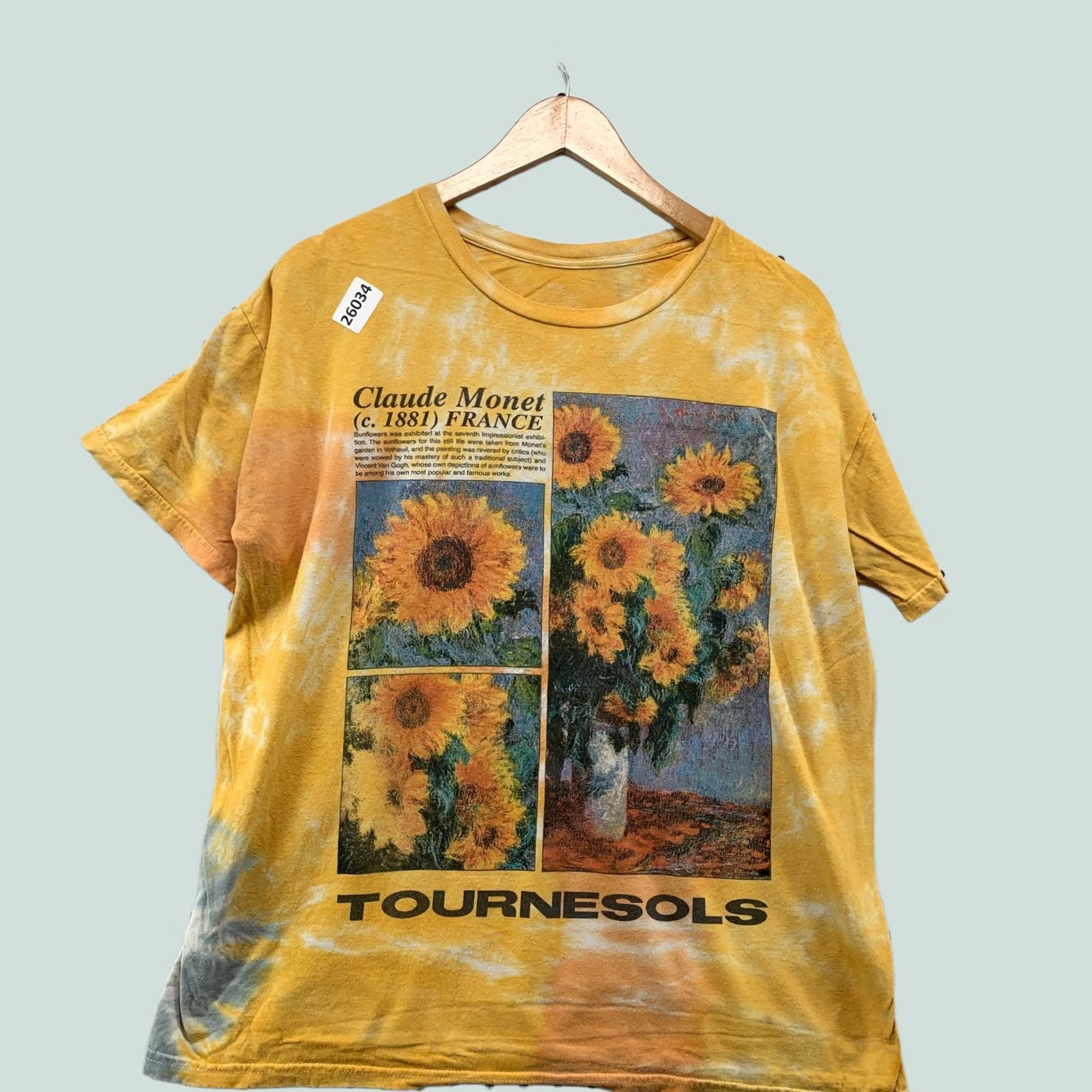 Fruit Of The Loom Sunflower Shirt Yellow Ti Dye Tournesols France Adult Medium Flower Tee 22x25.5 Size US M / EU 48-50 / 2 - 1 Thumbnail