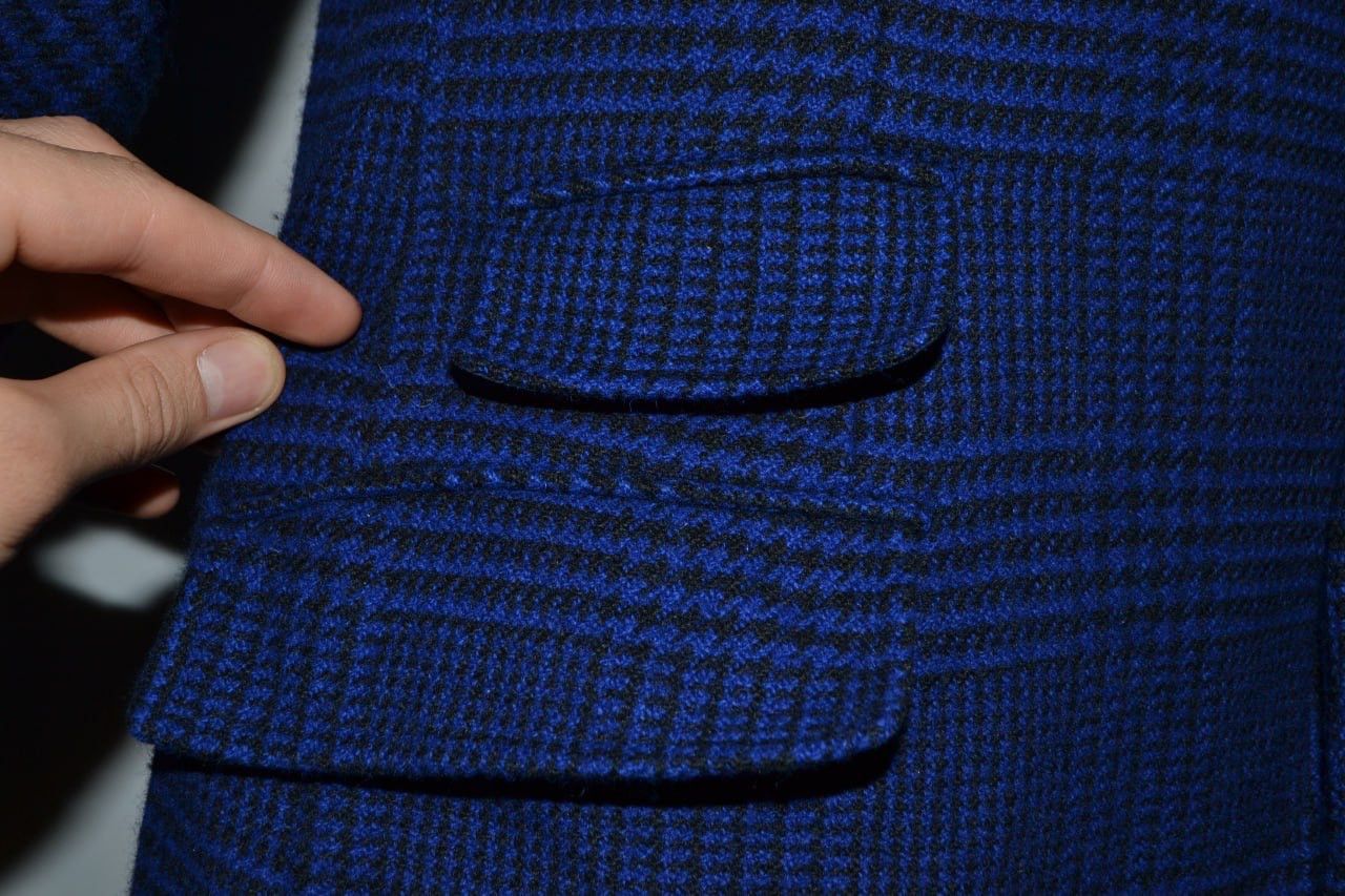 Fay Fay Milano Blazer Jacket 100% Lana wool blue 4OR (Eu 50) Size 40R - 6 Thumbnail
