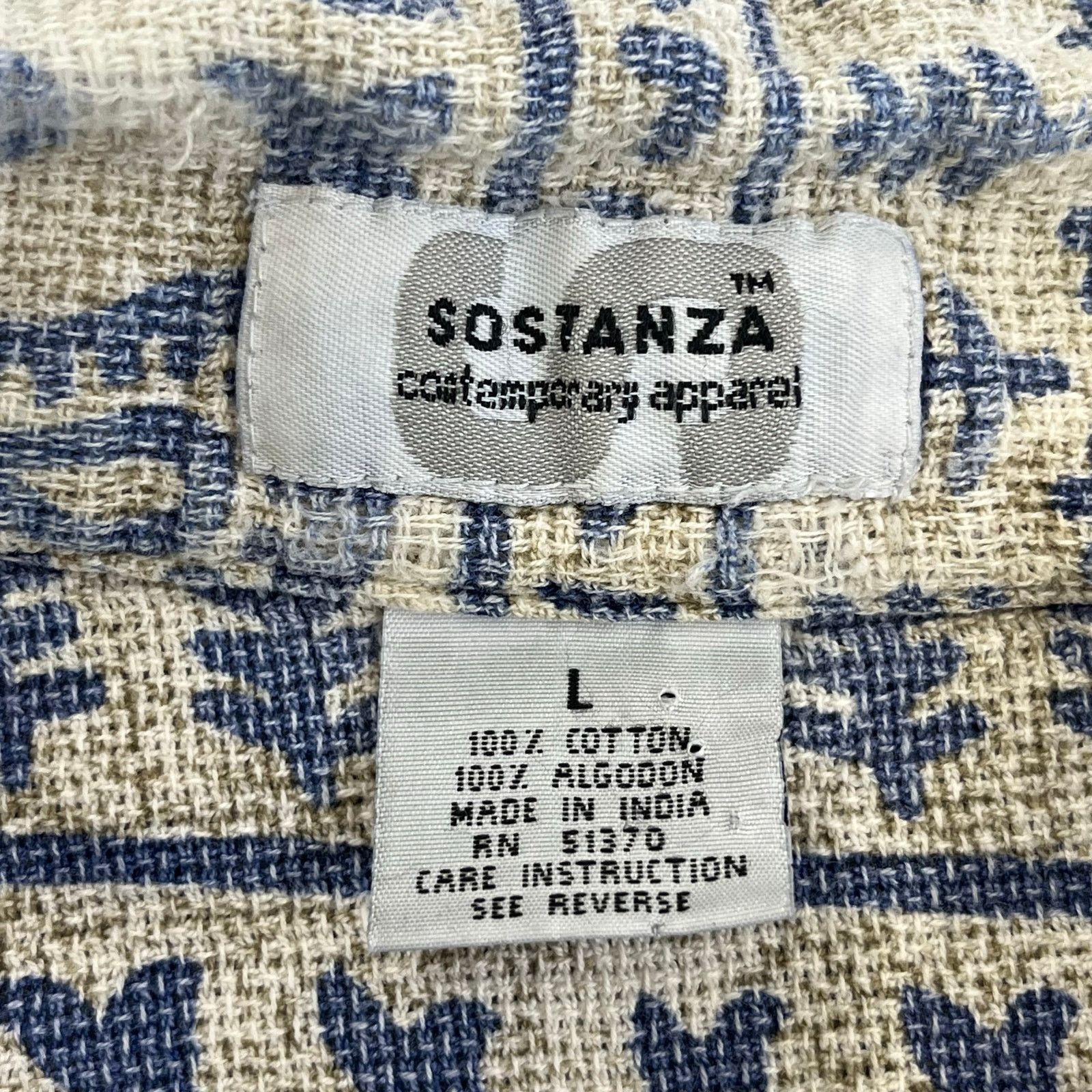 Vintage Vintage Sostanza 90s Blue Cotton Button Down Shirt Size US L / EU 52-54 / 3 - 3 Thumbnail