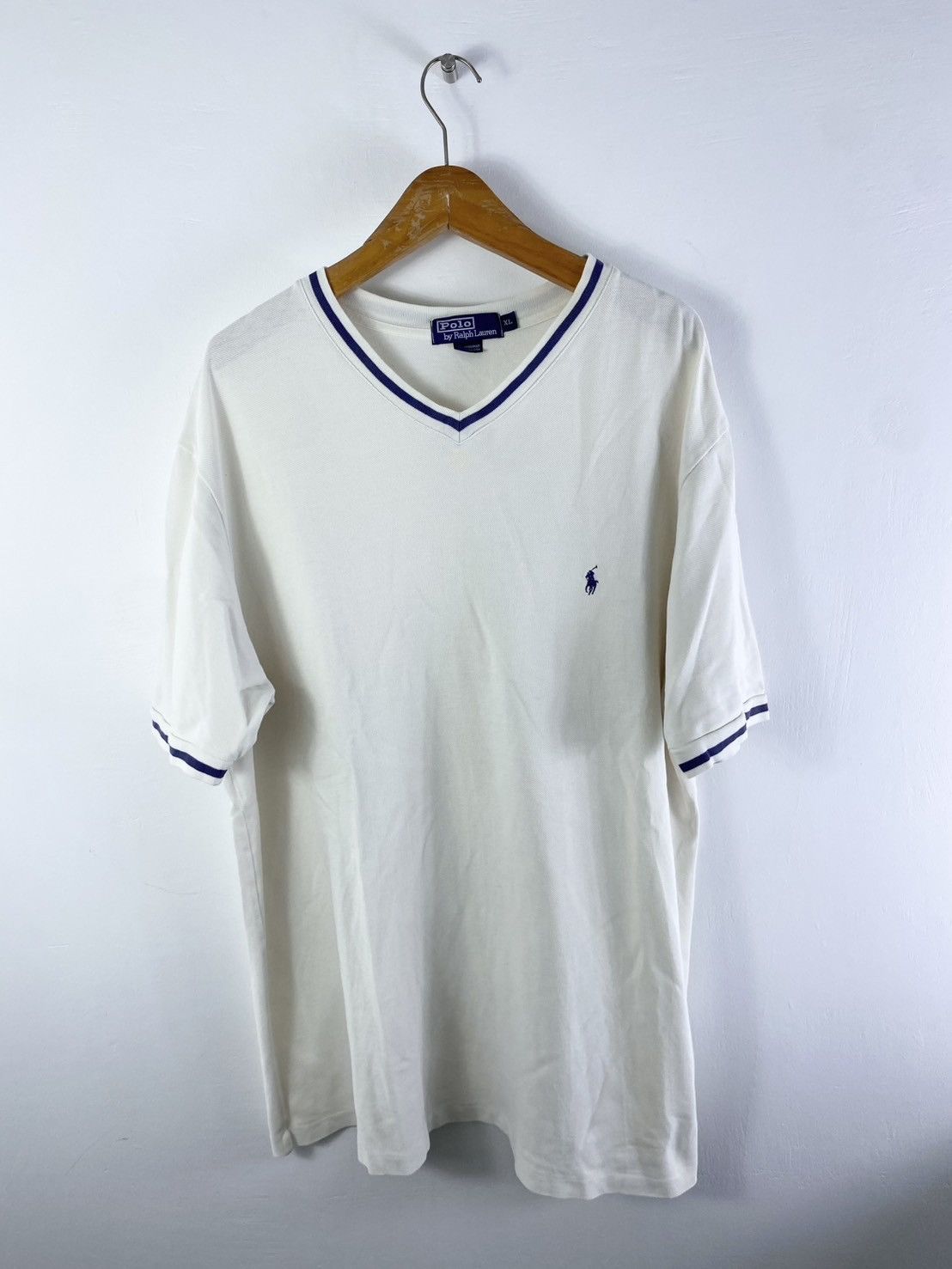 Polo Ralph Lauren Vintage Polo Ralph Lauren V Neck Tee Size US XL / EU 56 / 4 - 1 Thumbnail