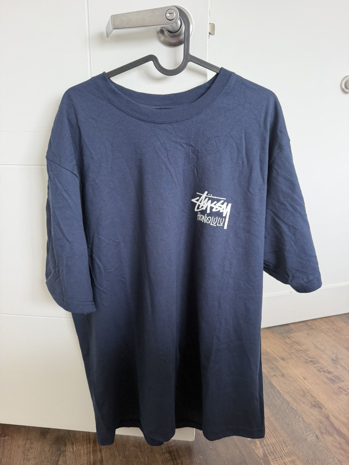 Streetwear × Stussy Stussy Honolulu Exclusive Navy Blue T-Shirt Sz