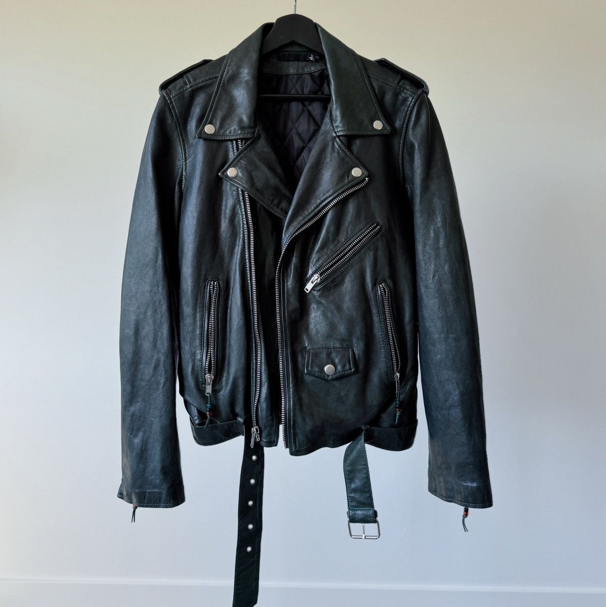 Blk Dnm BLK DNM Deep Teal Leather Moto Jacket Size US S / EU 44-46 / 1 - 1 Thumbnail