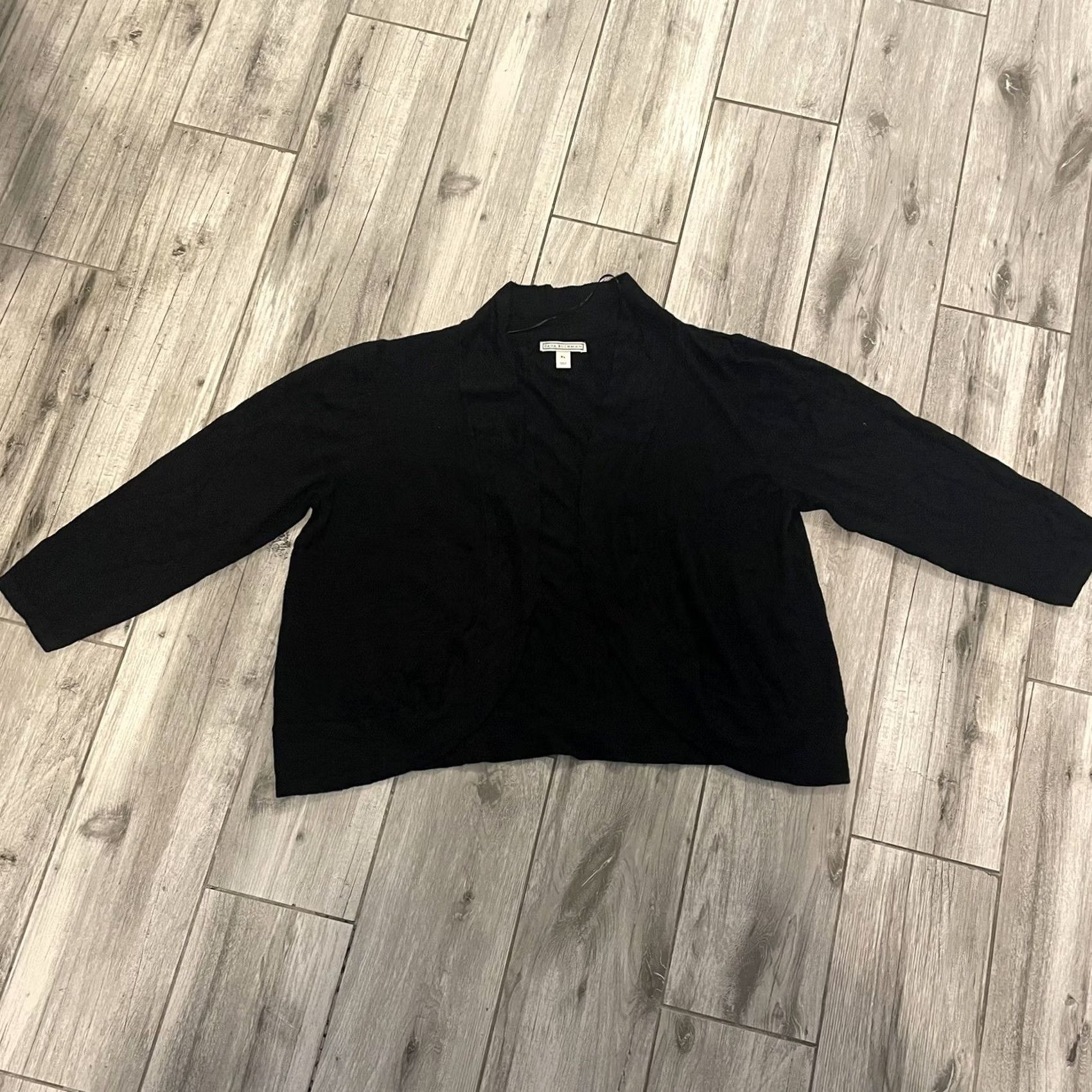 Vintage Dana Buchman XL Black Open Front Cardigan Sweater Womens XL Black Open Front Cardigan Sweater Size XL / US 12-14 / IT 48-50 - 2 Thumbnail