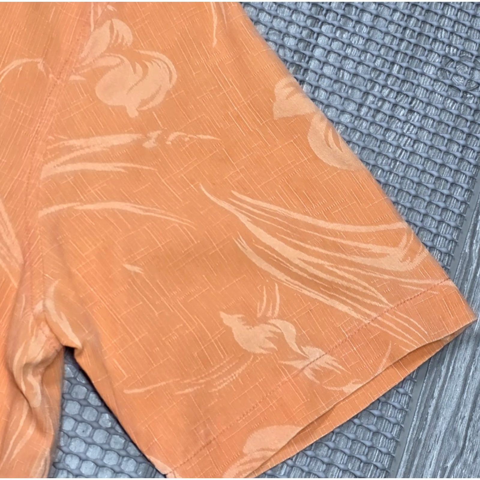 Tommy Bahama TOMMY BAHAMA Short Sleeve Camp Shirt Orange Silk Jacquard Floral Men M Size US M / EU 48-50 / 2 - 4 Thumbnail