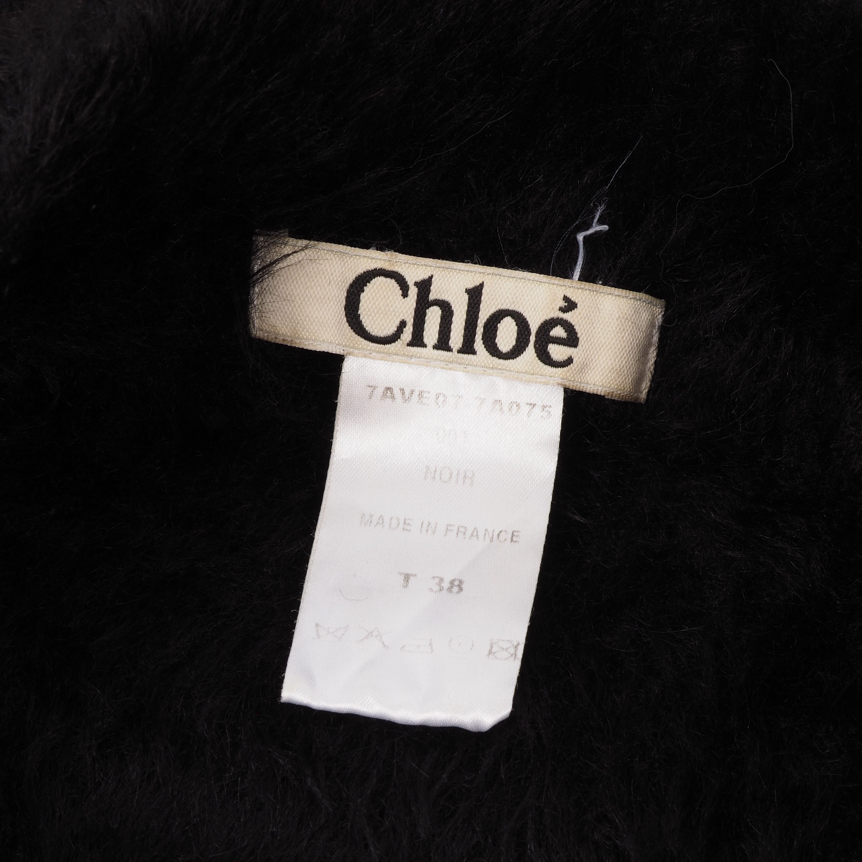 Chloe CHLOE Vintage Women's Black Alpaca Wool Jacket Size S / US 4 / IT 40 - 6 Thumbnail