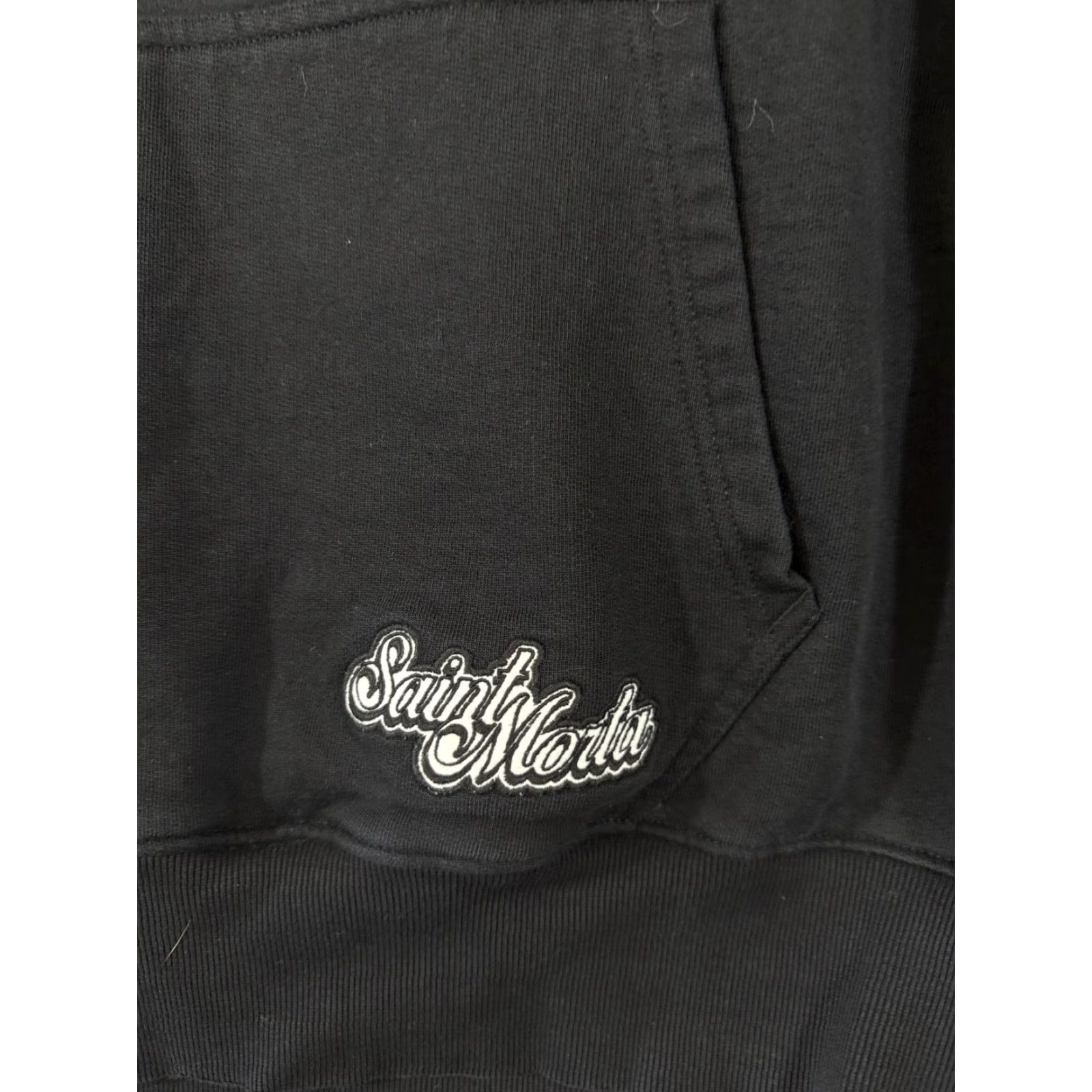 Vintage VINTAGE Saint Morta Graveyard Hooded Sweatshirt Mens 2XL Black Fleece Pullover Kangaroo Pockets Long Sleeve Size US XXL / EU 58 / 5 - 5 Thumbnail
