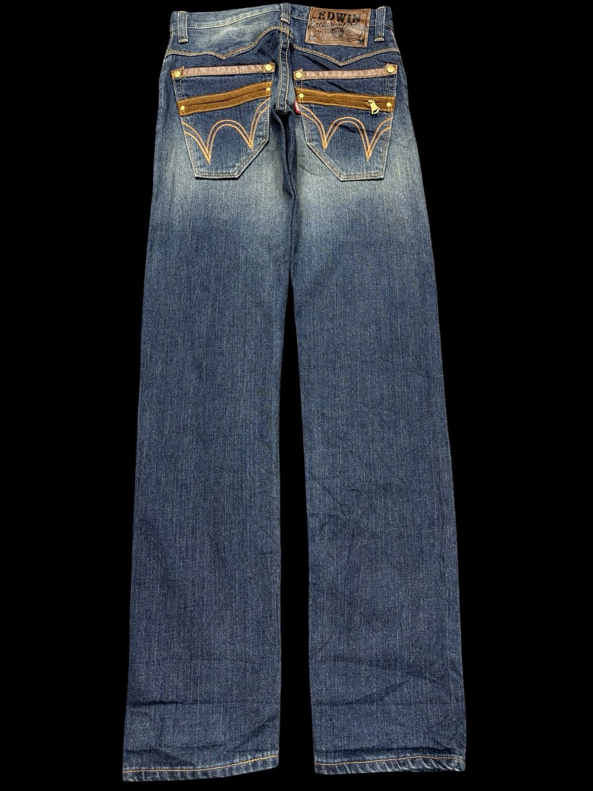 Edwin 💥Insane Rust Wash💥Sick Edwin Stone Wash Slim Denim F654 Size US 29 - 2 Thumbnail
