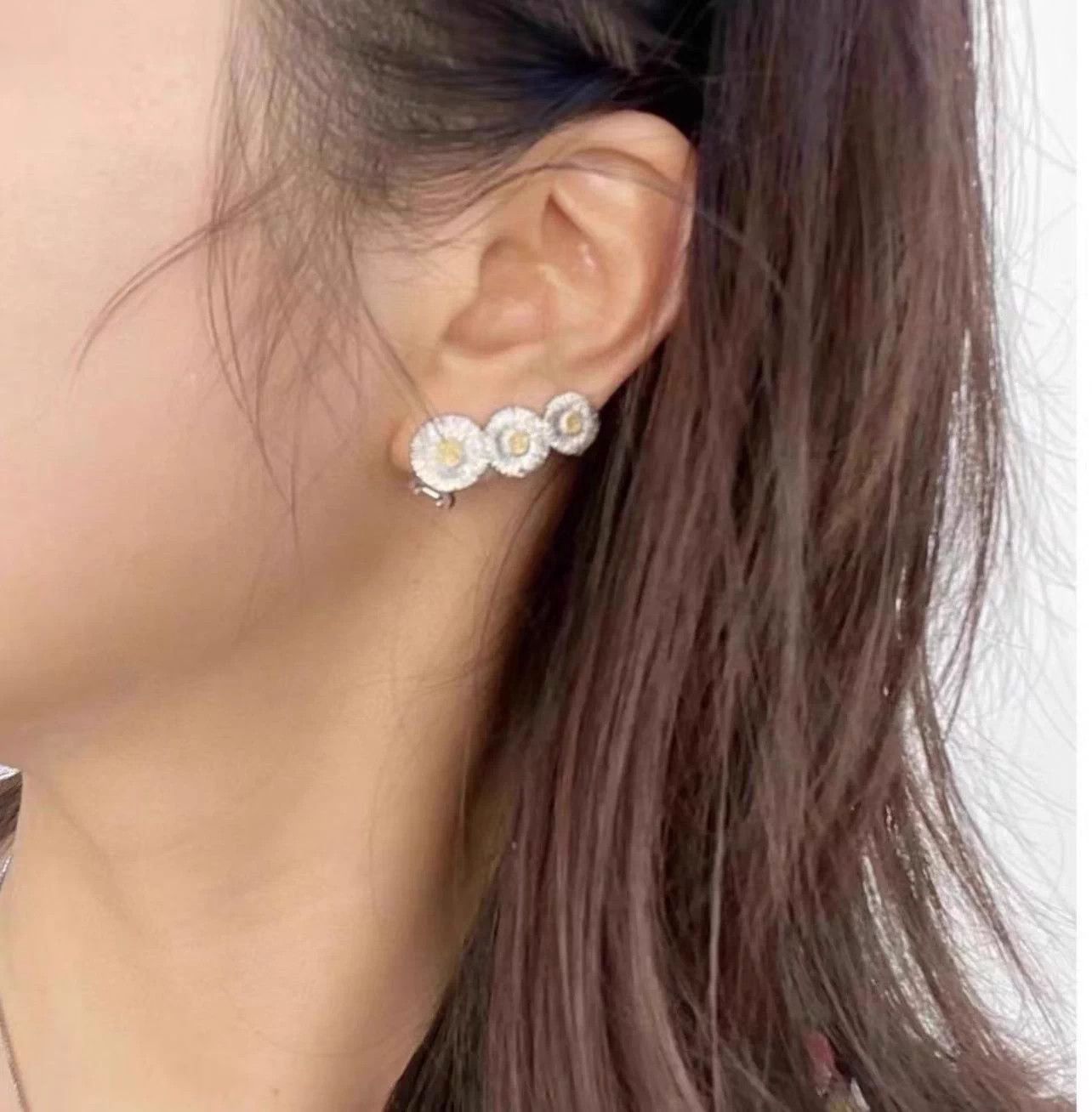 Buccellati Buccellati 3-Daisy Silver Earrings New Box M762 Size ONE SIZE - 6 Thumbnail