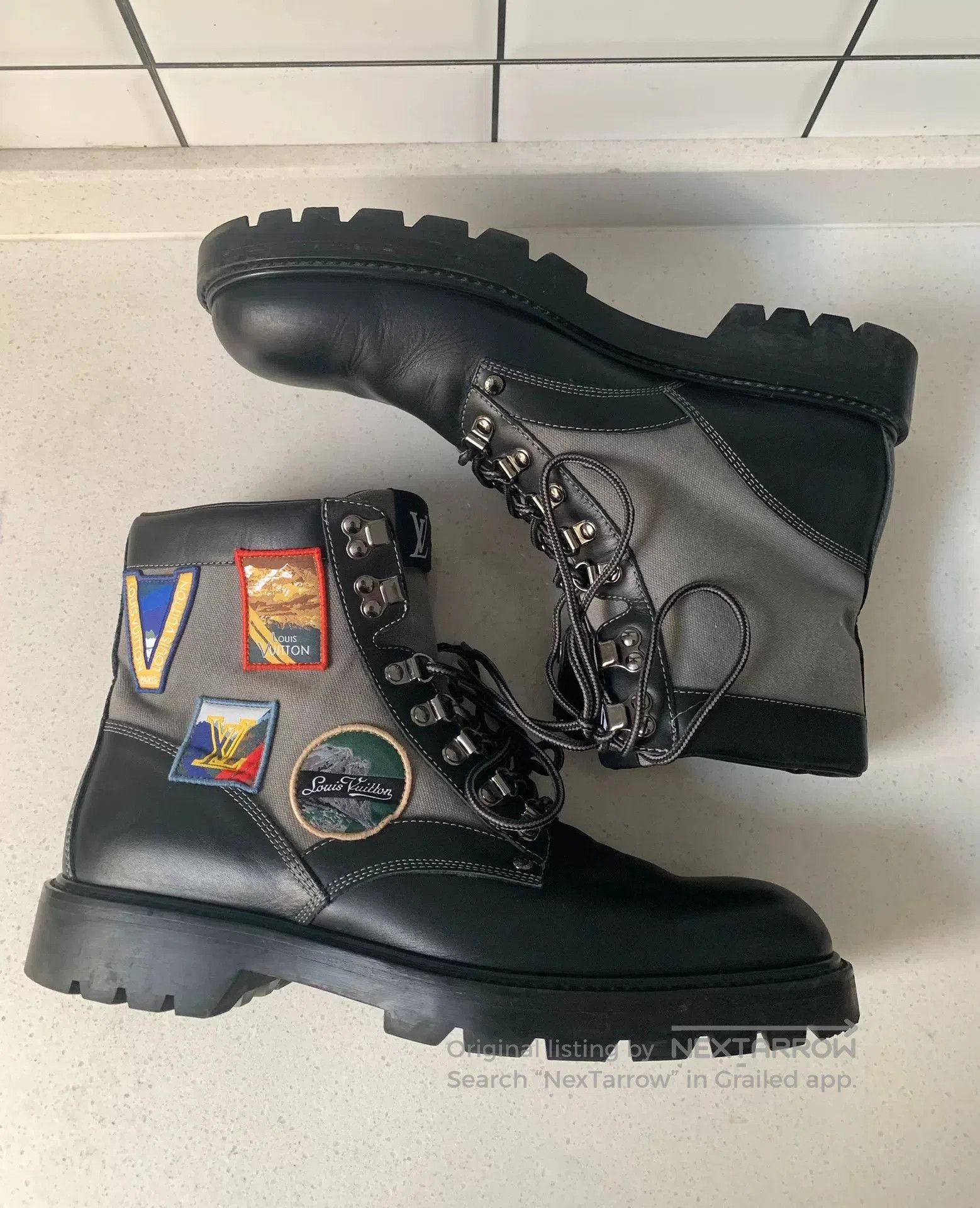Louis Vuitton Louis Vuitton Oberkampf Badge Leather Martin Boots. Size US 9 / EU 42 - 4 Thumbnail