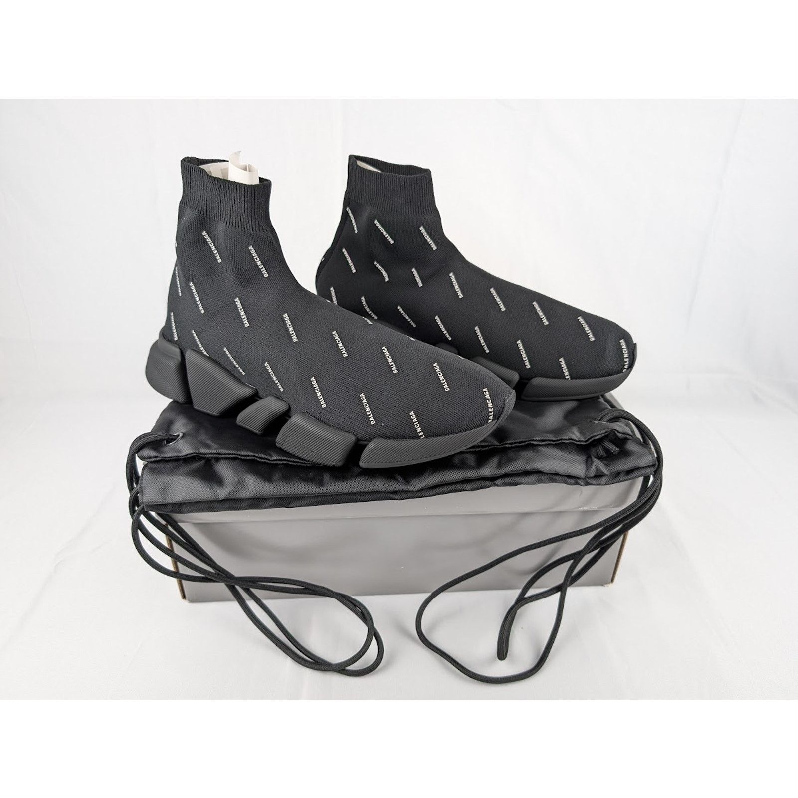Balenciaga o1rshd1 Speed 2.0 LT Sneakers in Black/White Size US 12 / EU 45 - 11 Thumbnail