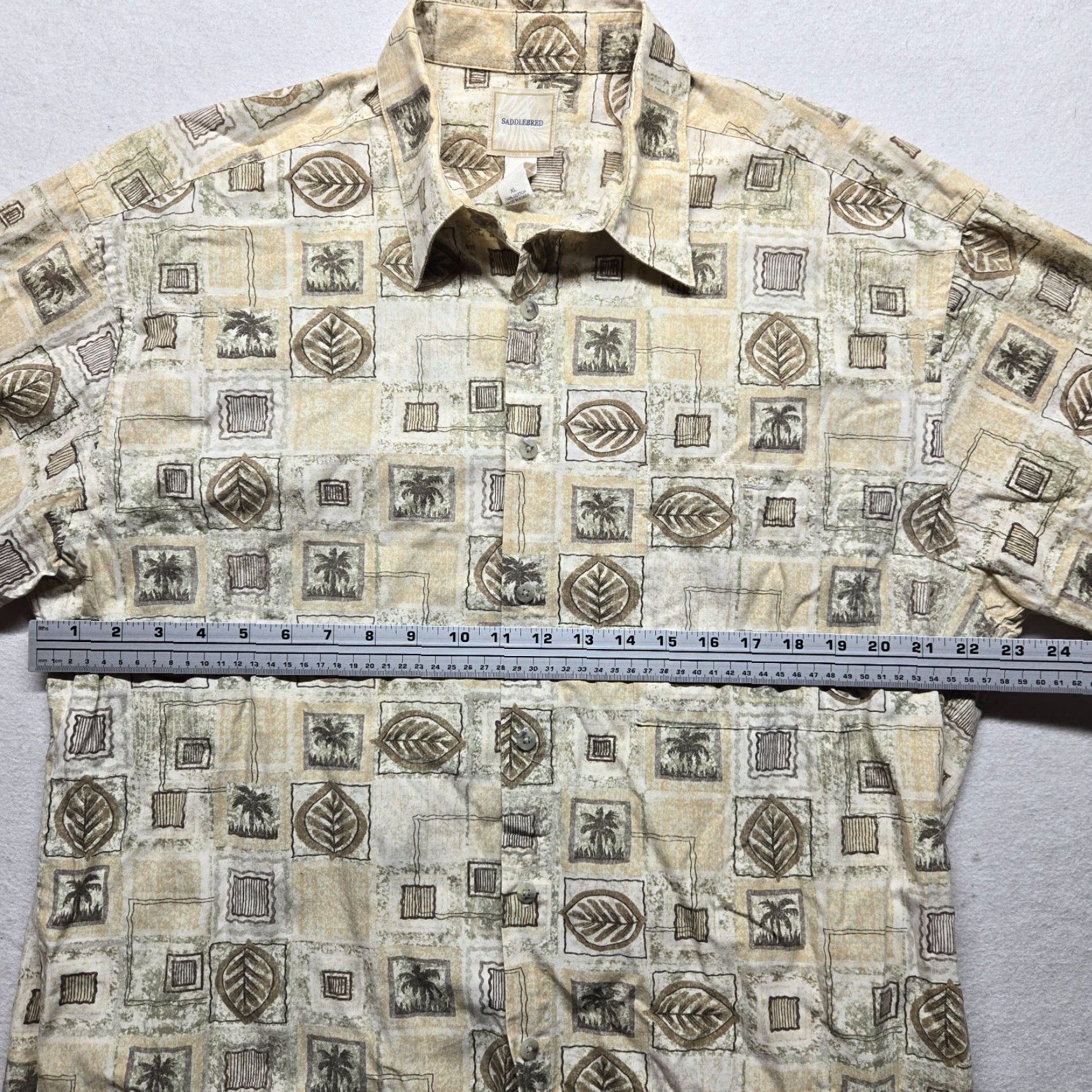 Vintage Saddlebred Shirt Button-Up Hawaiian Beig e Short Sleeve Adult XL Men’s Size XL Size US XL / EU 56 / 4 - 4 Thumbnail