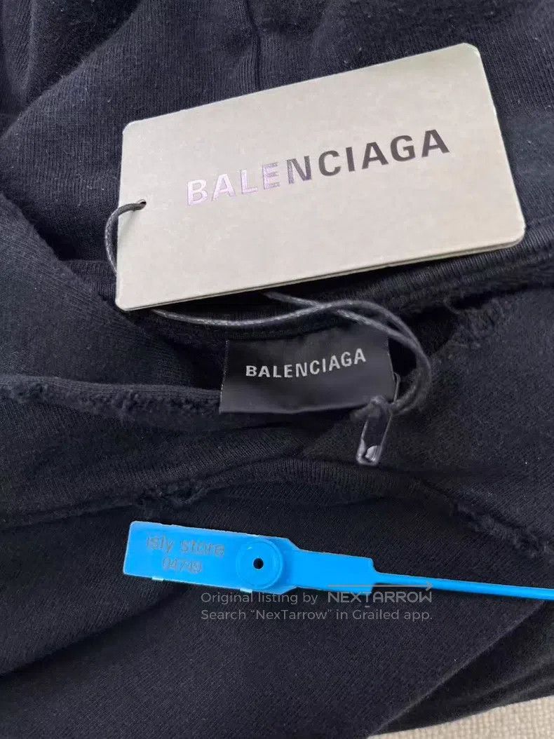 Balenciaga Balenciaga Logo Printed Hooded Pullover Sweatshirt Size US L / EU 52-54 / 3 - 5 Thumbnail