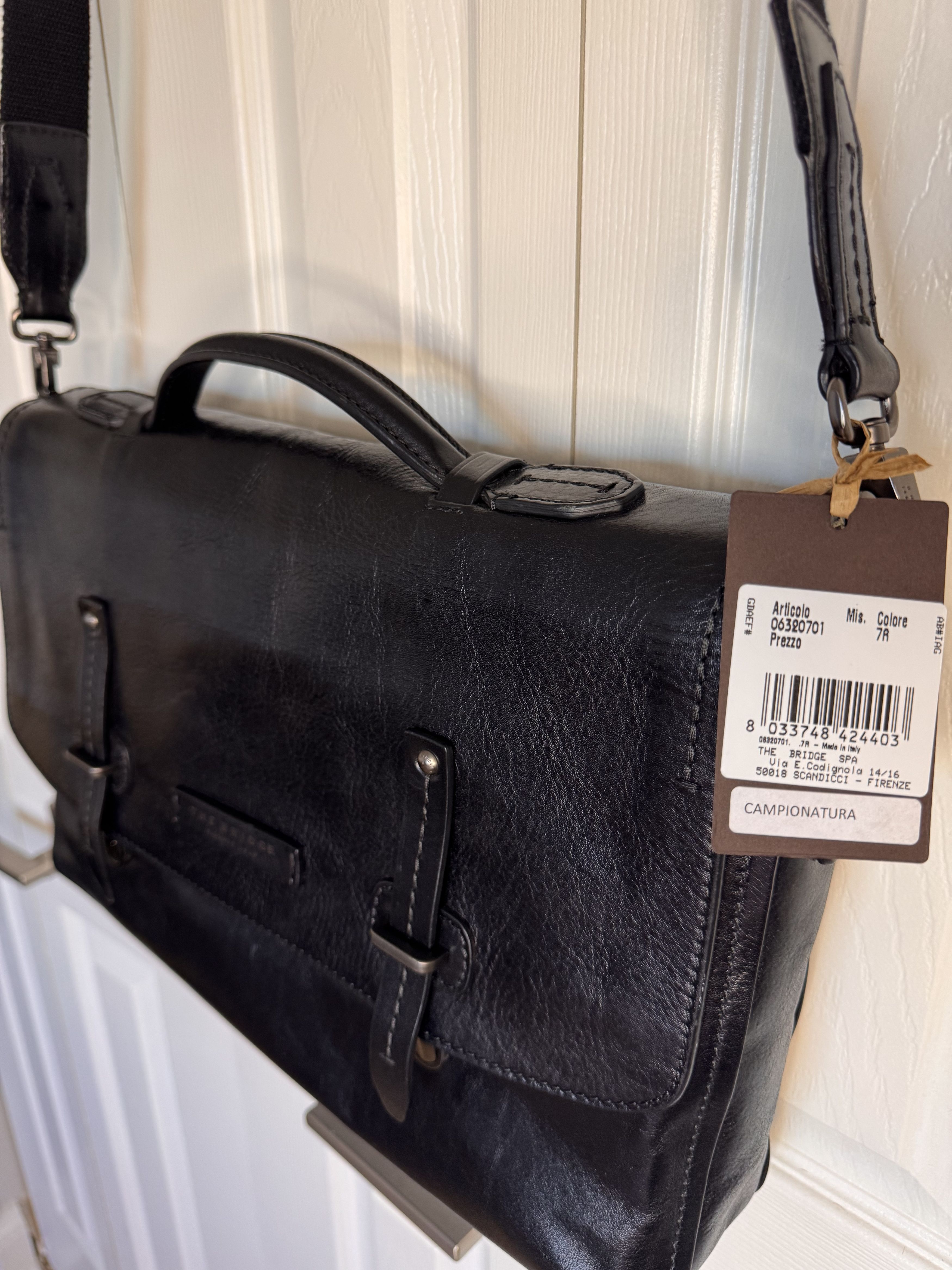 Other The Bridge - Italian Premium Black Leather Laptop Briefcase Size ONE SIZE - 3 Thumbnail
