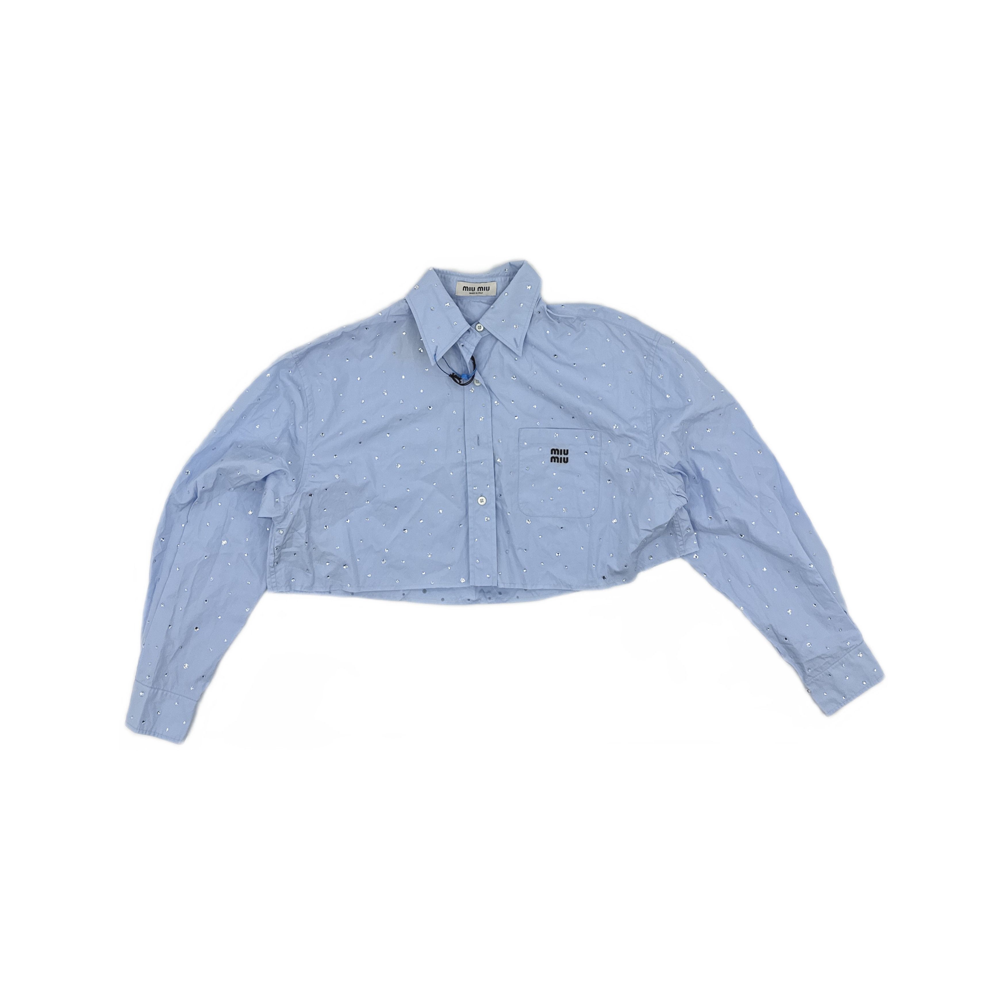 Miu Miu Miu Miu Rhinestone Embellished Button Up Shirt Size 38 Size XS / US 0-2 / IT 36-38 - 1 Thumbnail