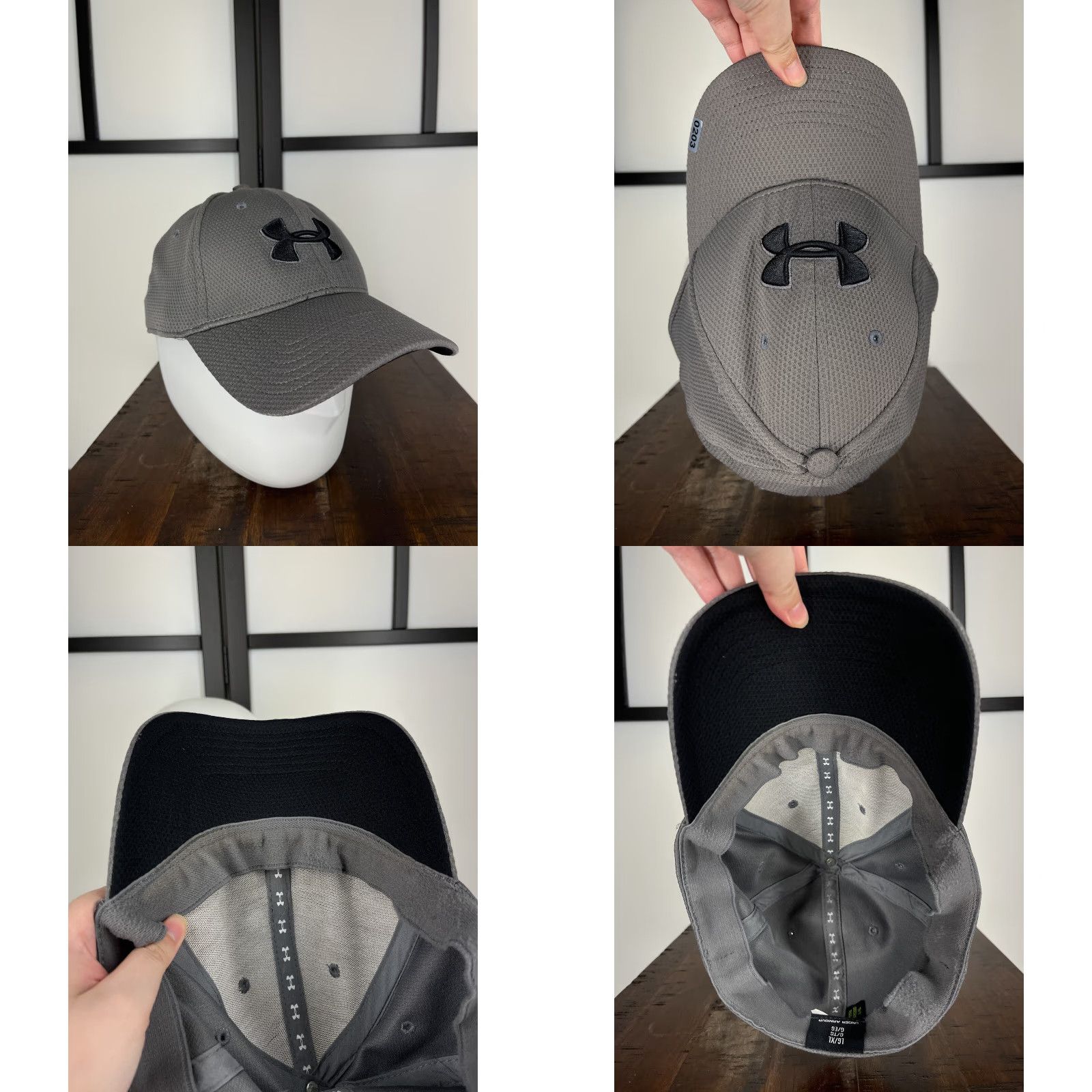 Under Armour Under Armour Hat Cap Fitted XL Adult Gray Polyester Outdoors Camp Hike Baseball Cap Men Black 90s Outdoor Sports Breathable Lightweight Mens Size ONE SIZE - 8 Thumbnail