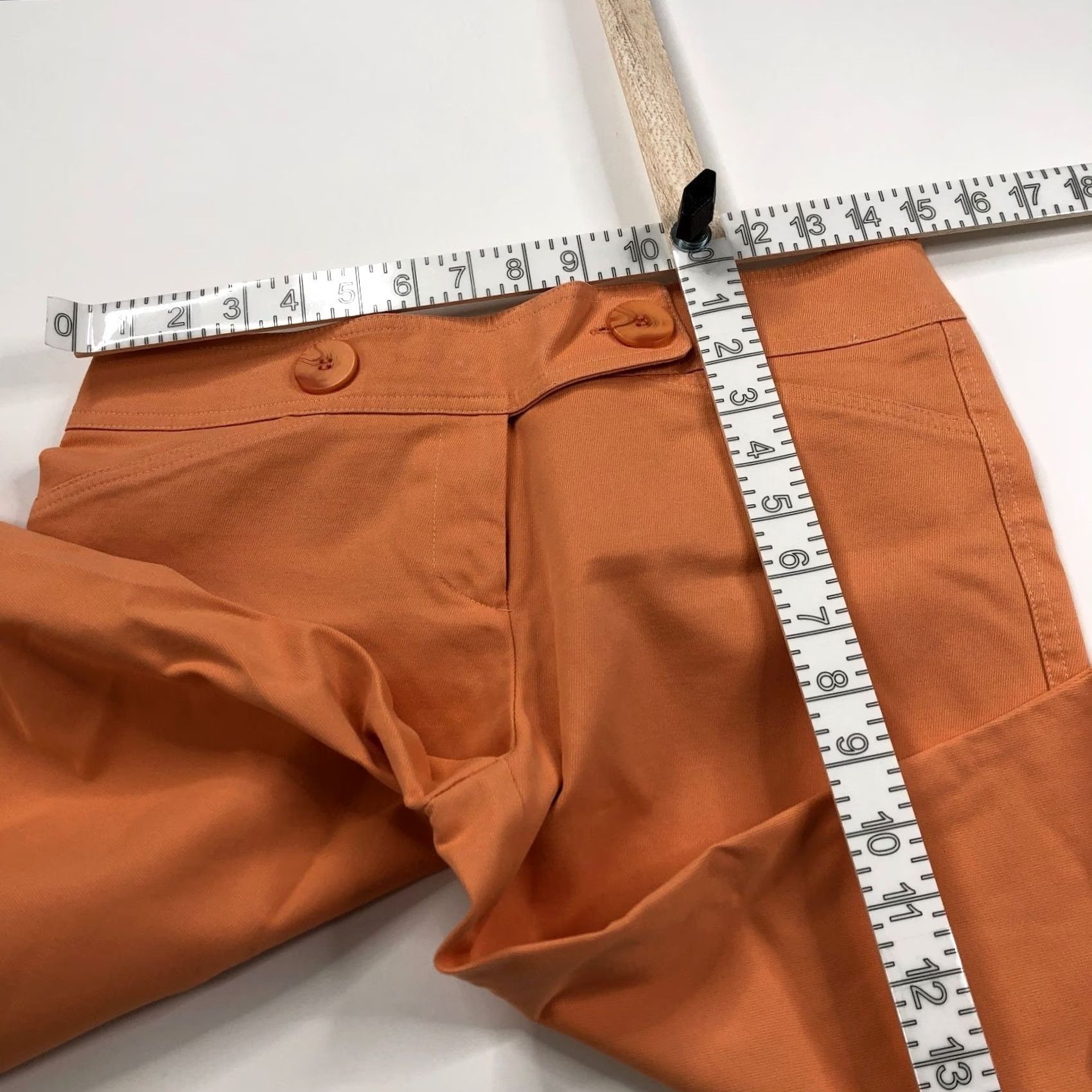 Vintage Cache 6 Cotton Mid Rise Crop Capri Pants 6 Orange Capri Pants Women Regular Inseam 24in Cow-? Size 28" / US 6 / IT 42 - 6 Thumbnail
