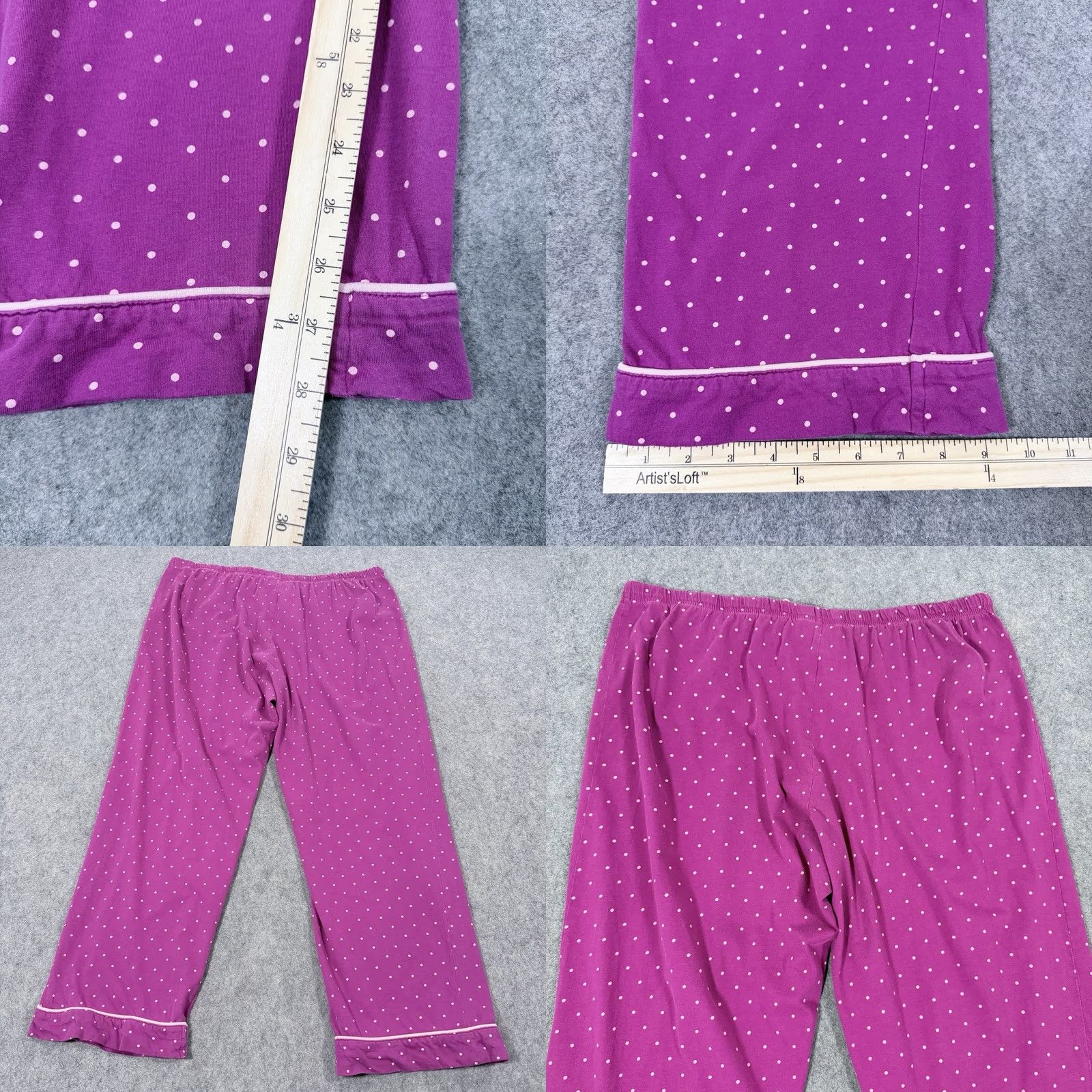 Vintage Pajamagram Polka Dots Capri Pajama Pant Women's XL Pink Capris Womens XL Pajama Pants Polka Dots PajamaGram Size 40" / US 18 - 10 Thumbnail