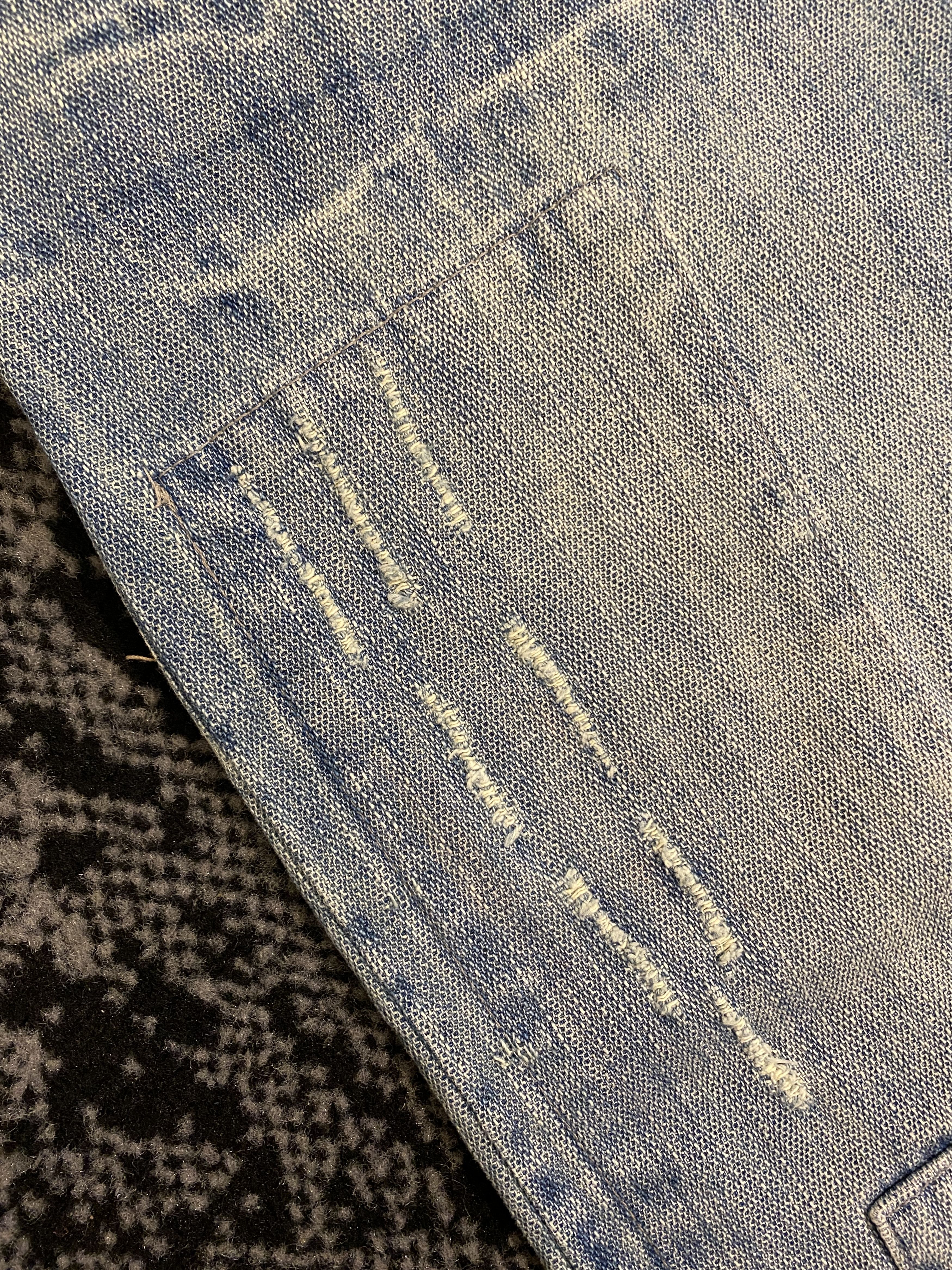 Japanese Brand Floral Patchwork Ripped Denim Vintage Japanese Brand Size US 33 - 10 Thumbnail