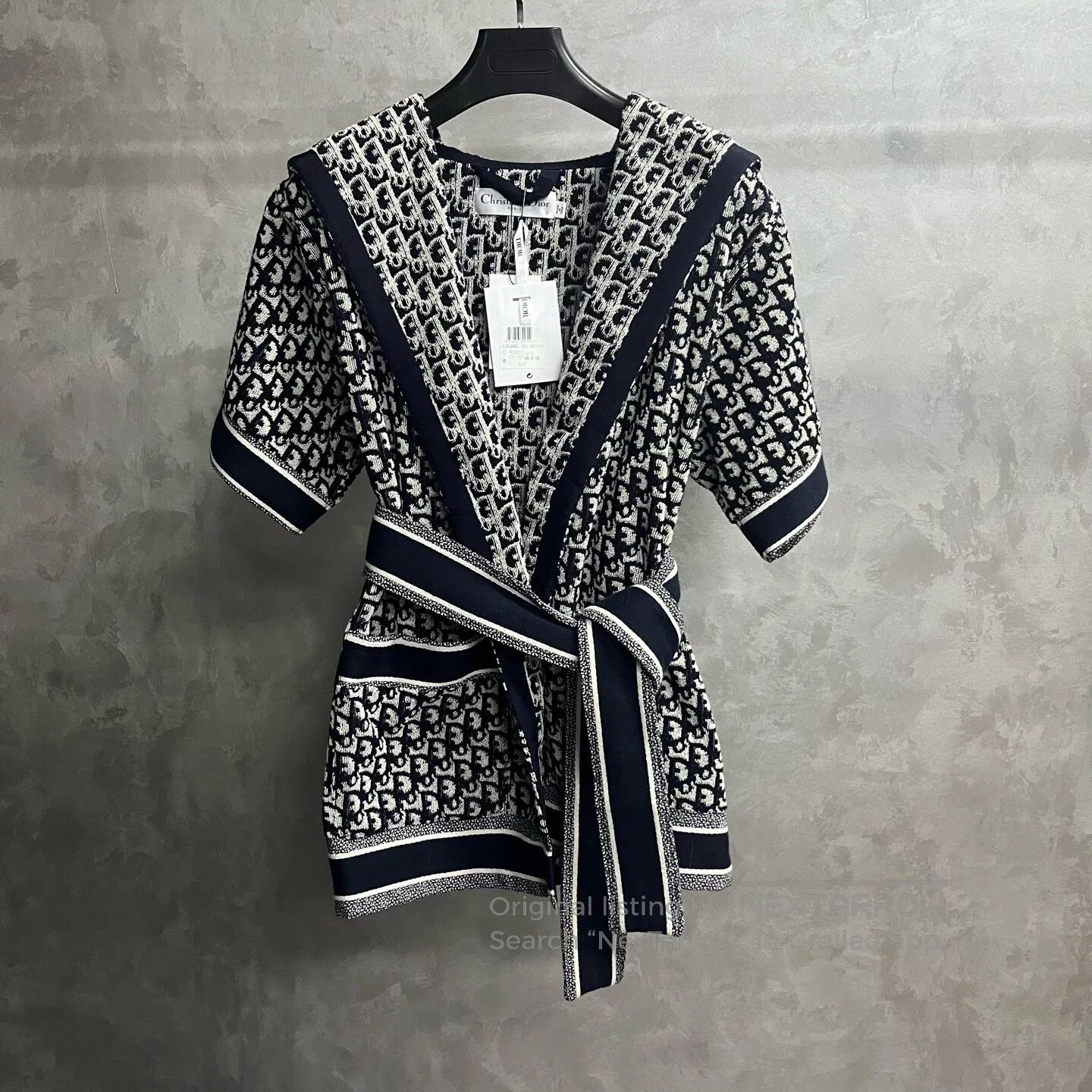 Dior Dior Logo-printed cotton hooded sleepwear with tie strap| Size XXS / US 00 / IT 34 - 1 Thumbnail