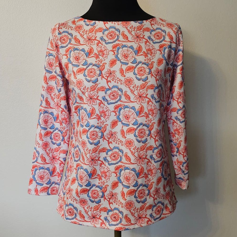 Vineyard Vines Vineyard Vines Casual Sankaty Floral 3/4 Sleeve Shirt Top XS Size XS / US 0-2 / IT 36-38 - 1 Thumbnail