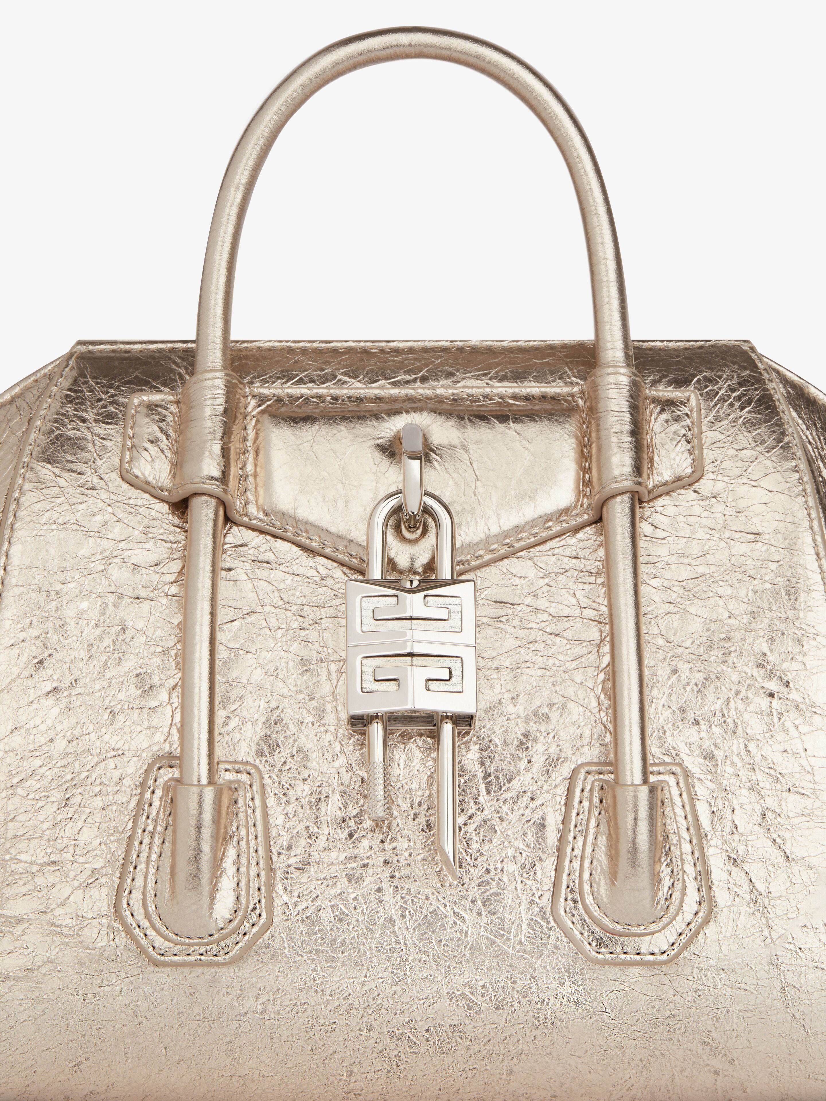 Givenchy o1srvl11e0325 Size: OS / Mini Antigona Lock Bag Beige Size ONE SIZE - 3 Thumbnail