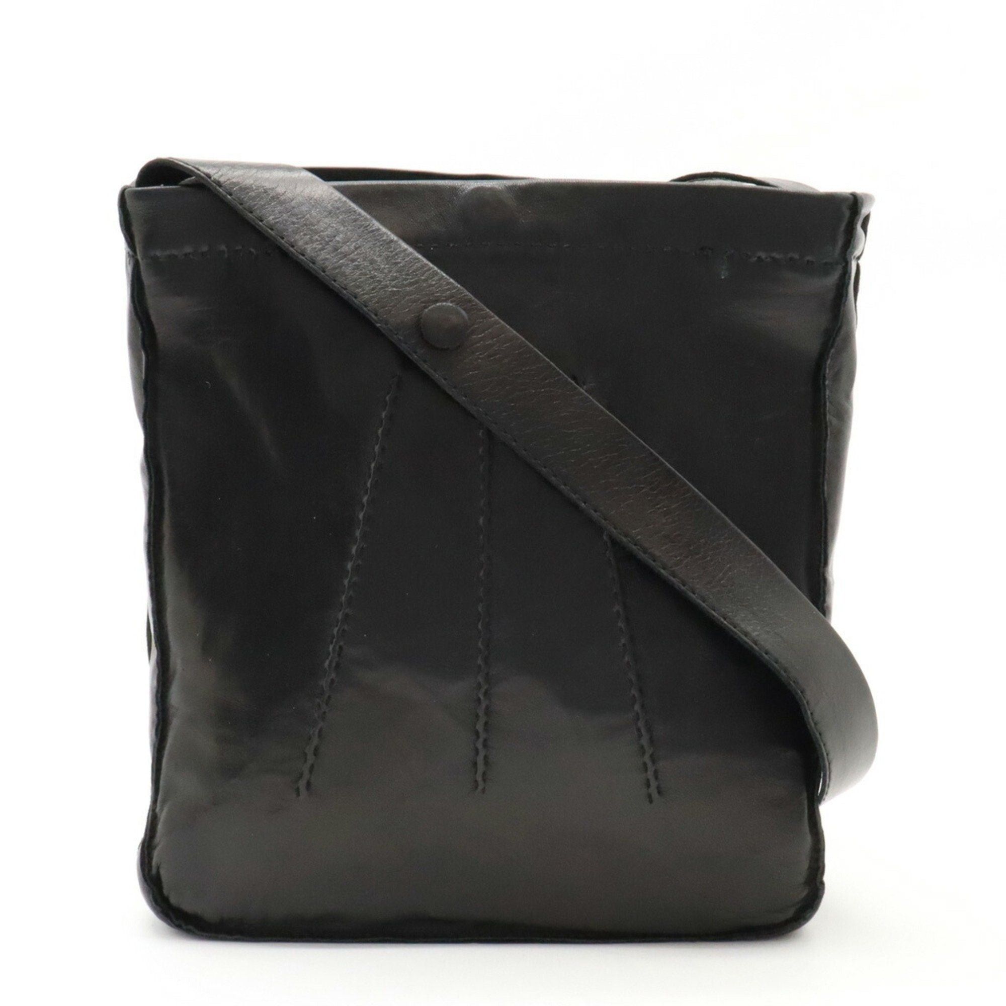image of Hermes Toudou Shoulder Bag Pochette Leather Black, Women's