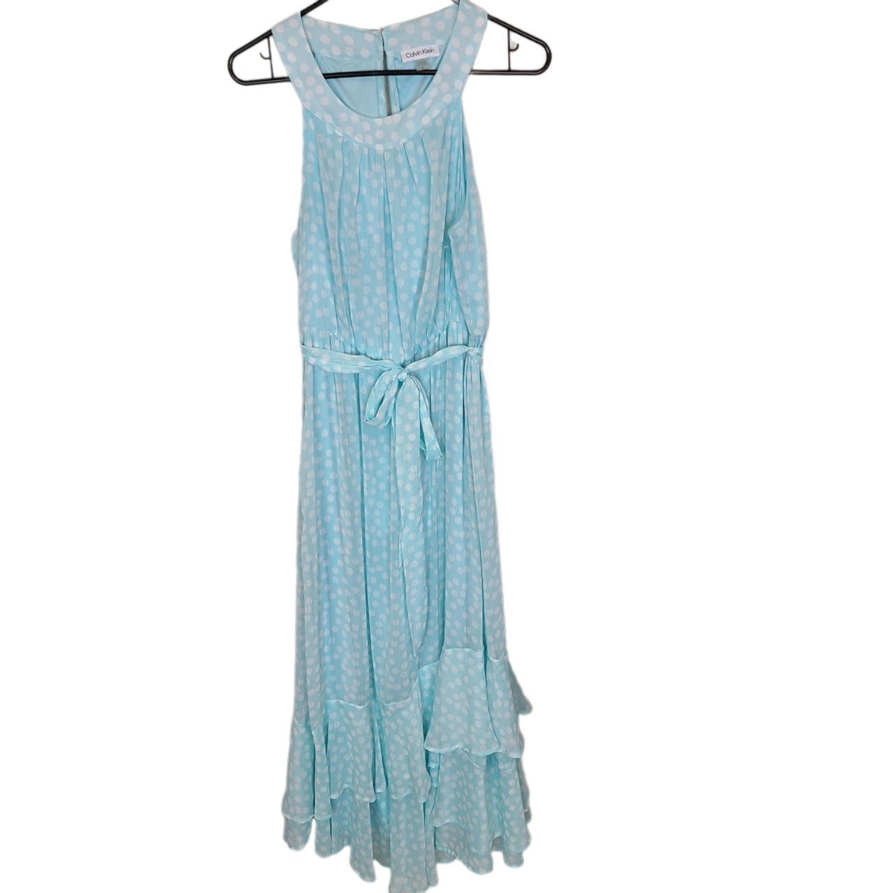 Calvin Klein Calvin Klein Womens Halter Polka Dot Midi Dress Sz 10 Ruffle Size L / US 10 / IT 46 - 2 Thumbnail