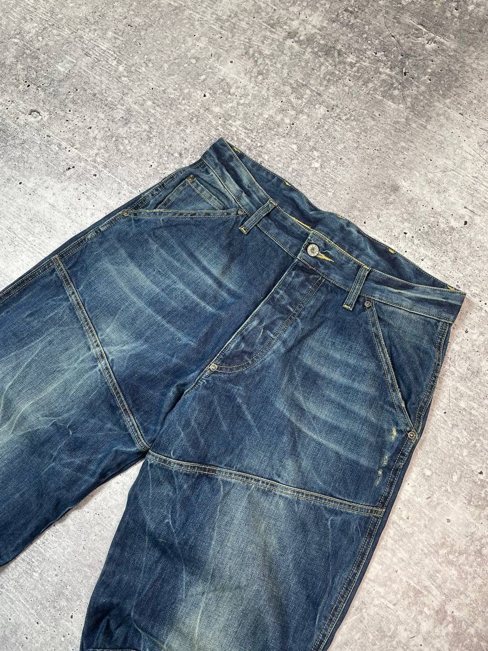 G-Star Vintage G Star Raw Elwood Biker Knee Denim Jeans Y2K Size US 32 / EU 48 - 3 Thumbnail