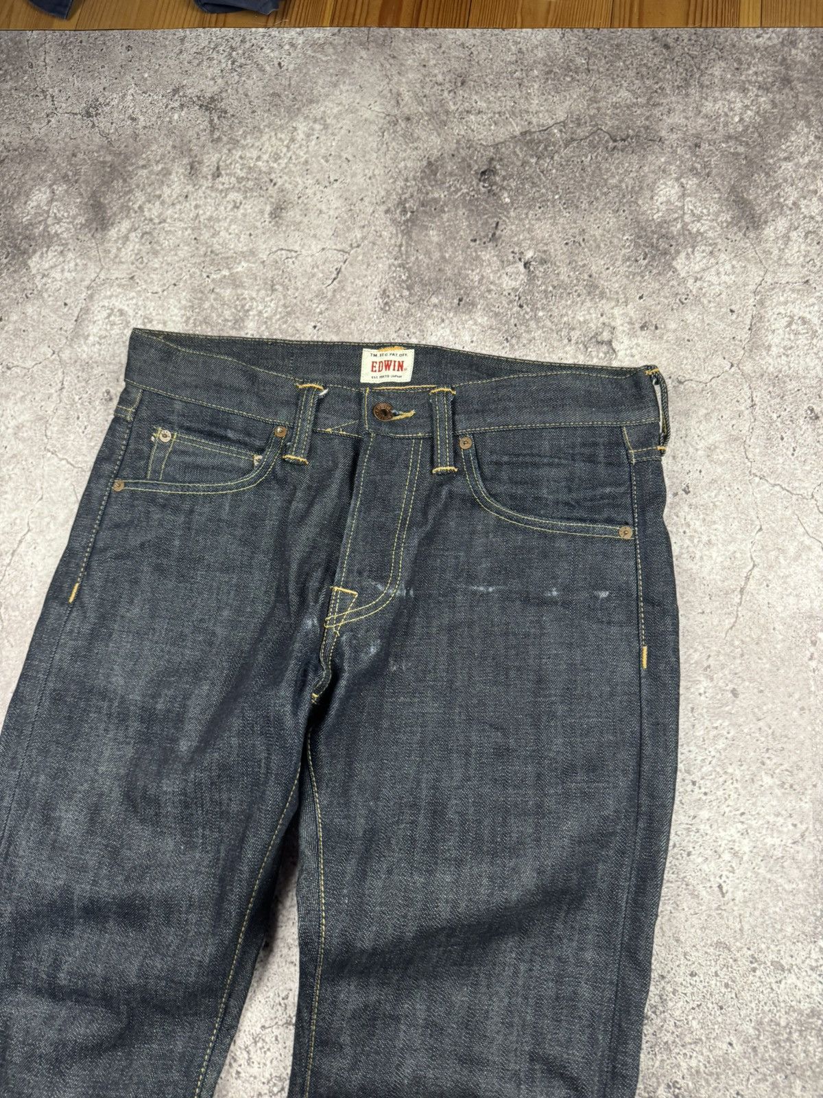 Edwin VINTAGE EDWIN WASHED DISTRESSED BAGGY SELVEDGE JAPANESSE Size US 30 / EU 46 - 5 Thumbnail