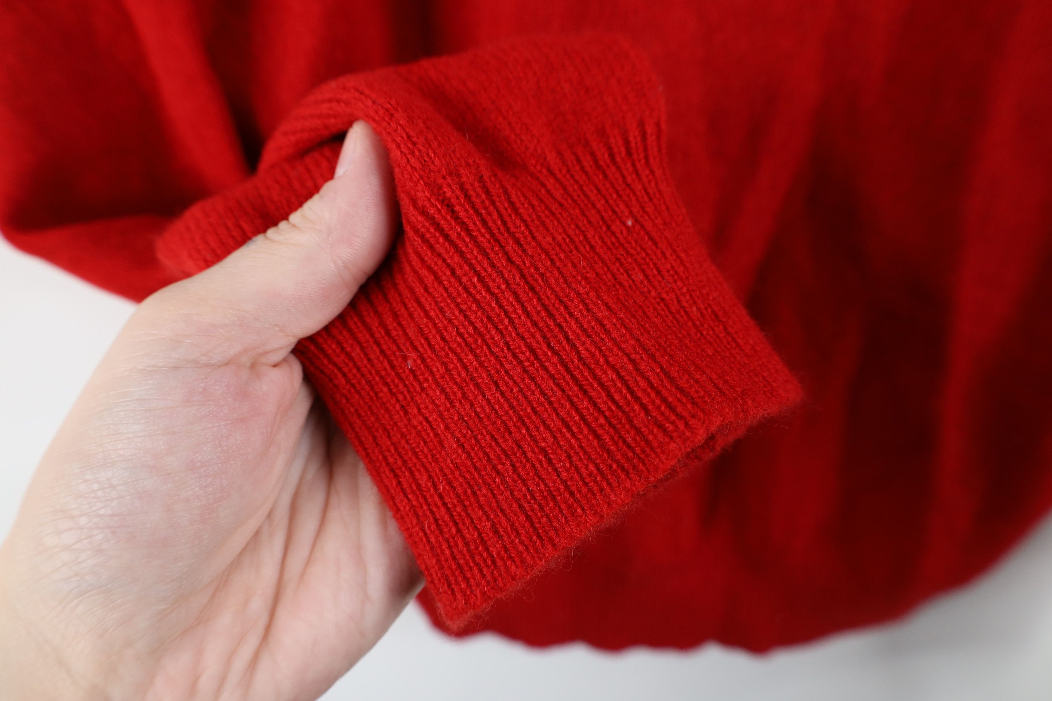 Ralph Lauren × Vintage Vintage Ralph Lauren Pony Logo Wool Knit V-Neck Sweater Red Size US L / EU 52-54 / 3 - 6 Thumbnail