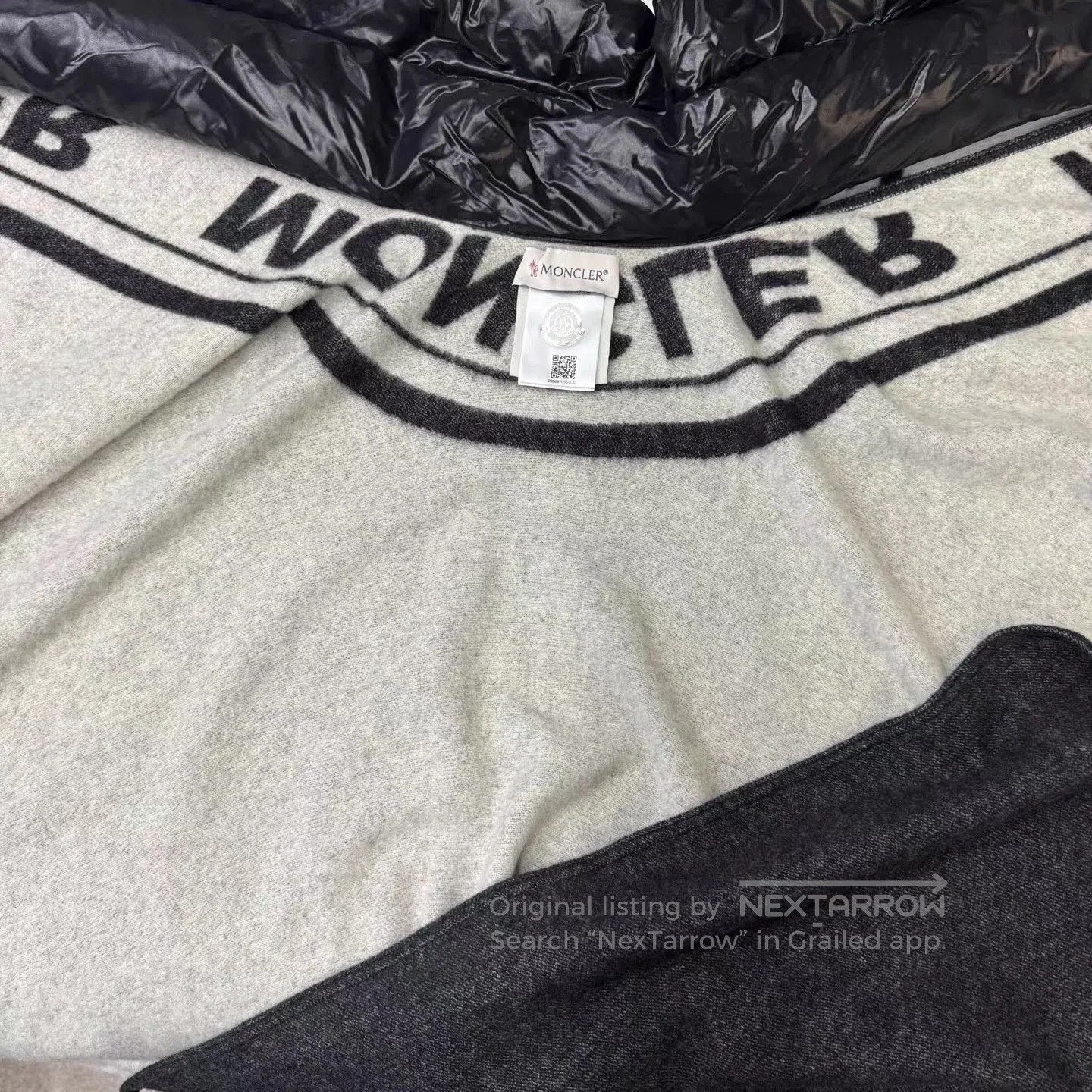 Moncler Gray Knit Sweater with Logo Neckline . Size US M / EU 48-50 / 2 - 2 Thumbnail