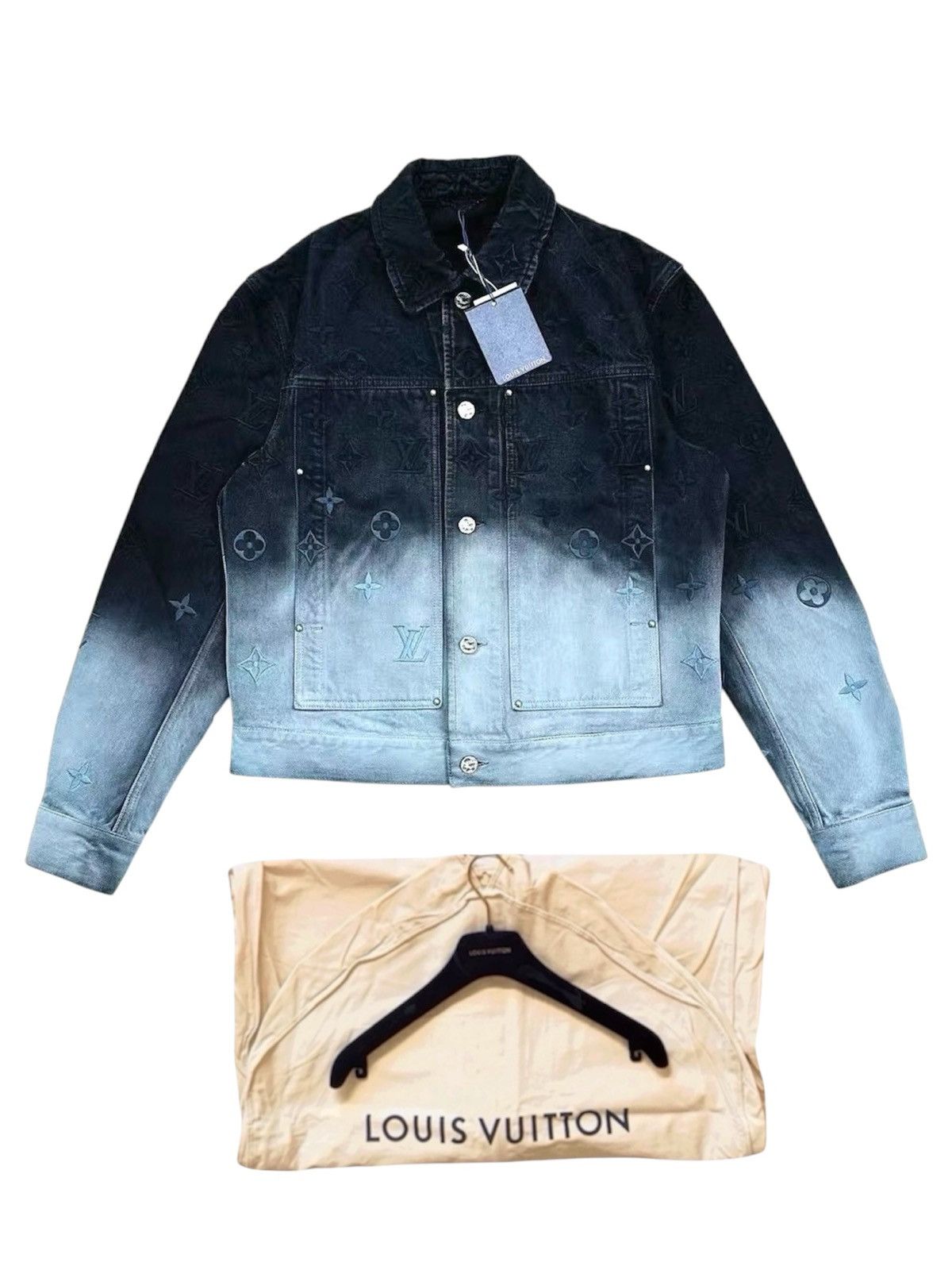 Louis Vuitton Louis Vuitton 50 Gradient Denim Jacket Embroidered Monogram Size US M / EU 48-50 / 2 - 1 Thumbnail