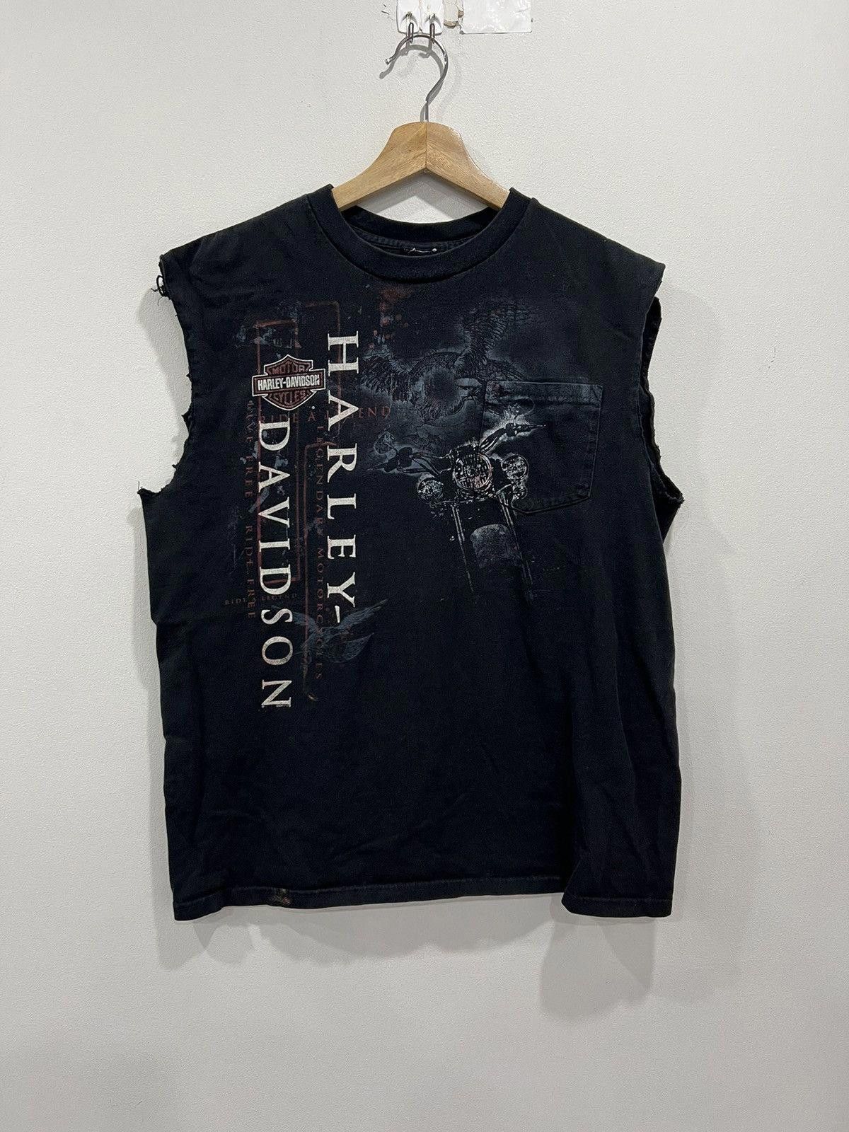 Vintage Vintage Harley Davidson Sleeveless Shirt thrashed Size US L / EU 52-54 / 3 - 1 Thumbnail