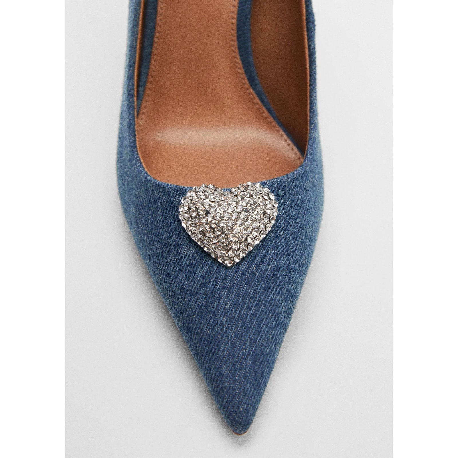 Mango MANGO Rhinestone Denim Heels NWT Size US 7.5 / IT 37.5 - 20 Thumbnail