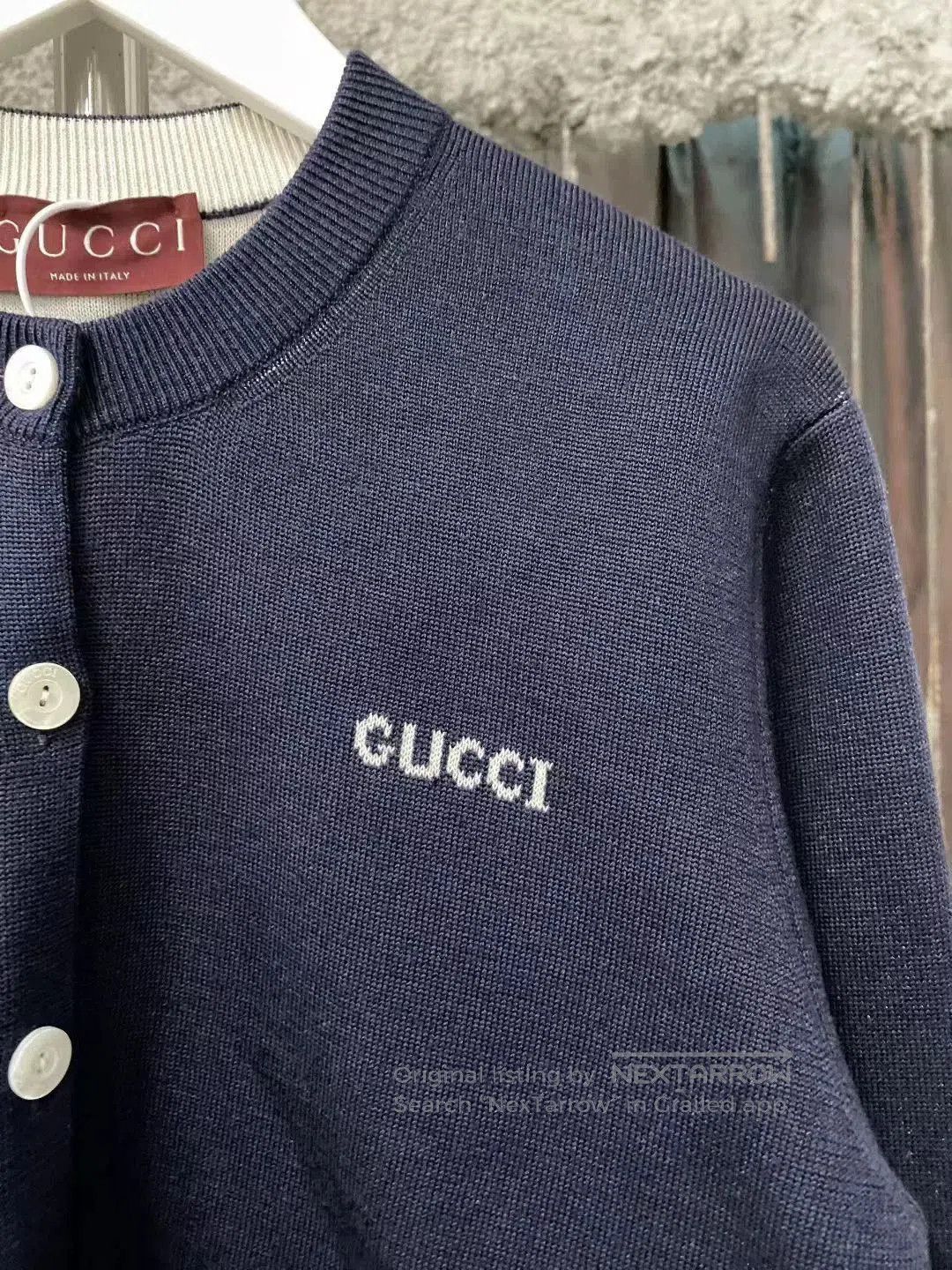 Gucci blue logo wool cardigan by gucci. Size US M / EU 48-50 / 2 - 5 Thumbnail