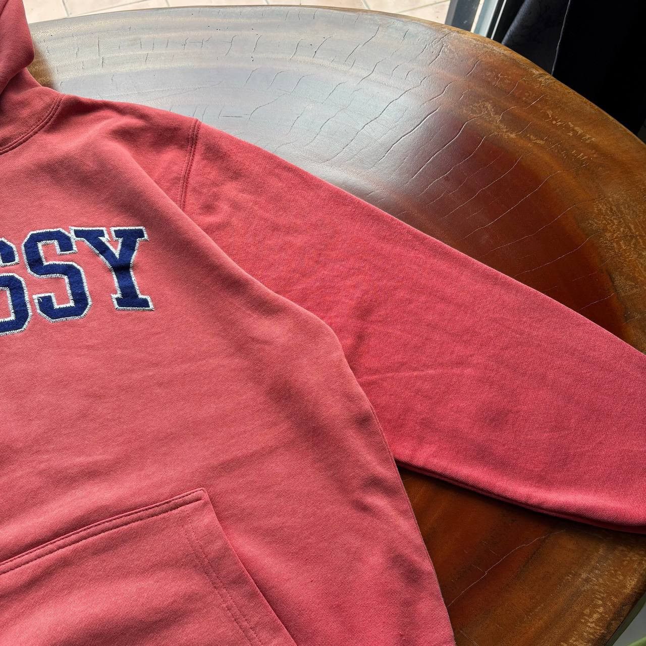 Stussy Y2K 04-06 Stussy Arch Sunfaded Salmon Colored Hoodie Size US L / EU 52-54 / 3 - 7 Thumbnail