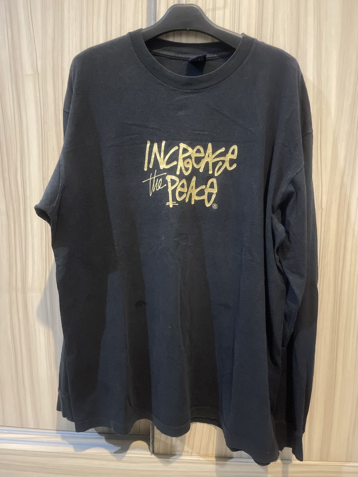 image of Stussy Increase The Peace Long Sleeve in Black, Men's (Size XL)