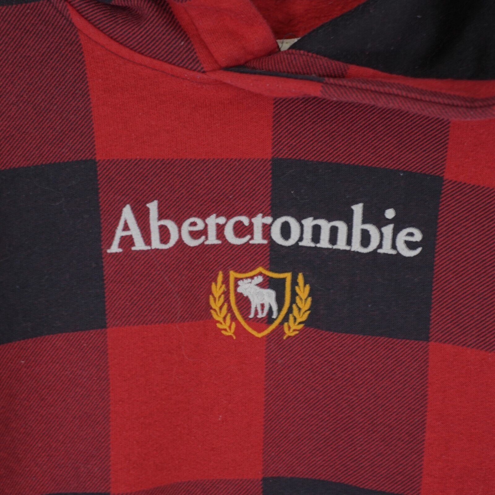 Abercrombie & Fitch Abercrombie Kids 15/16 Hooded Sweater Red Black Plaid Size XS / US 0-2 / IT 36-38 - 3 Thumbnail