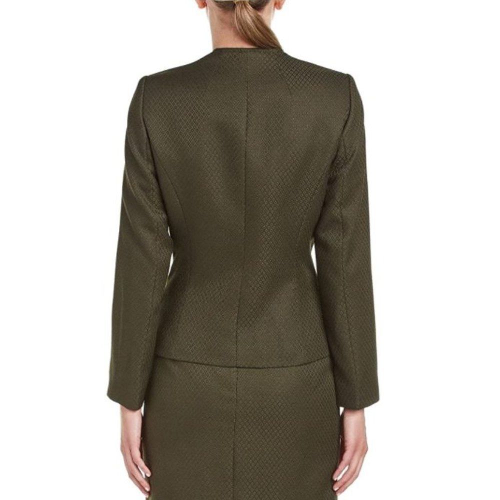 Other Tahari by Arthur S. Levine Textured Jacket Olive Size 4 Size S / US 4 / IT 40 - 2 Thumbnail