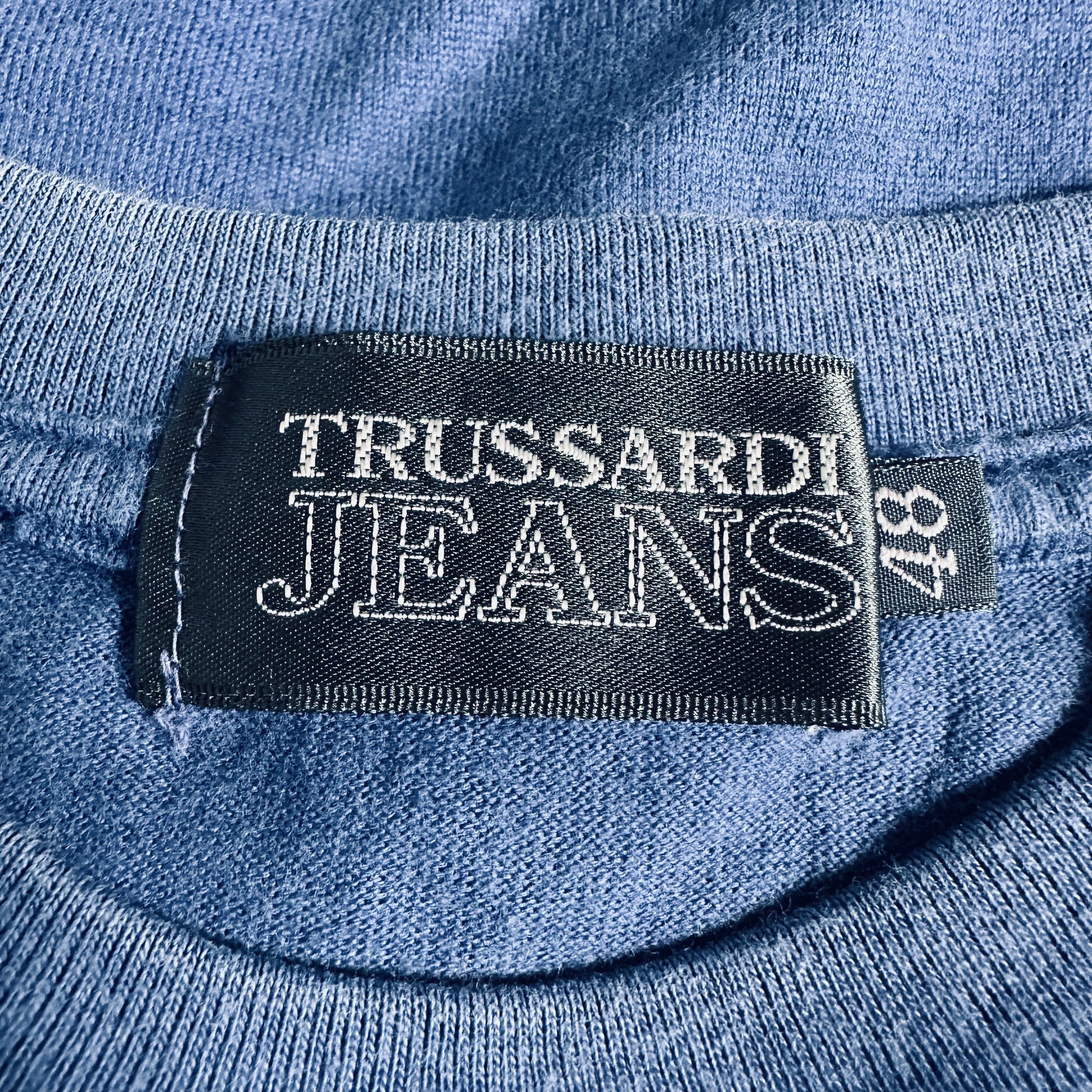 Designer × Trussardi × Vintage 🔥RARE🔥Vintage Trussardi Jeans Spell Out T-shirt Size US L / EU 52-54 / 3 - 4 Thumbnail