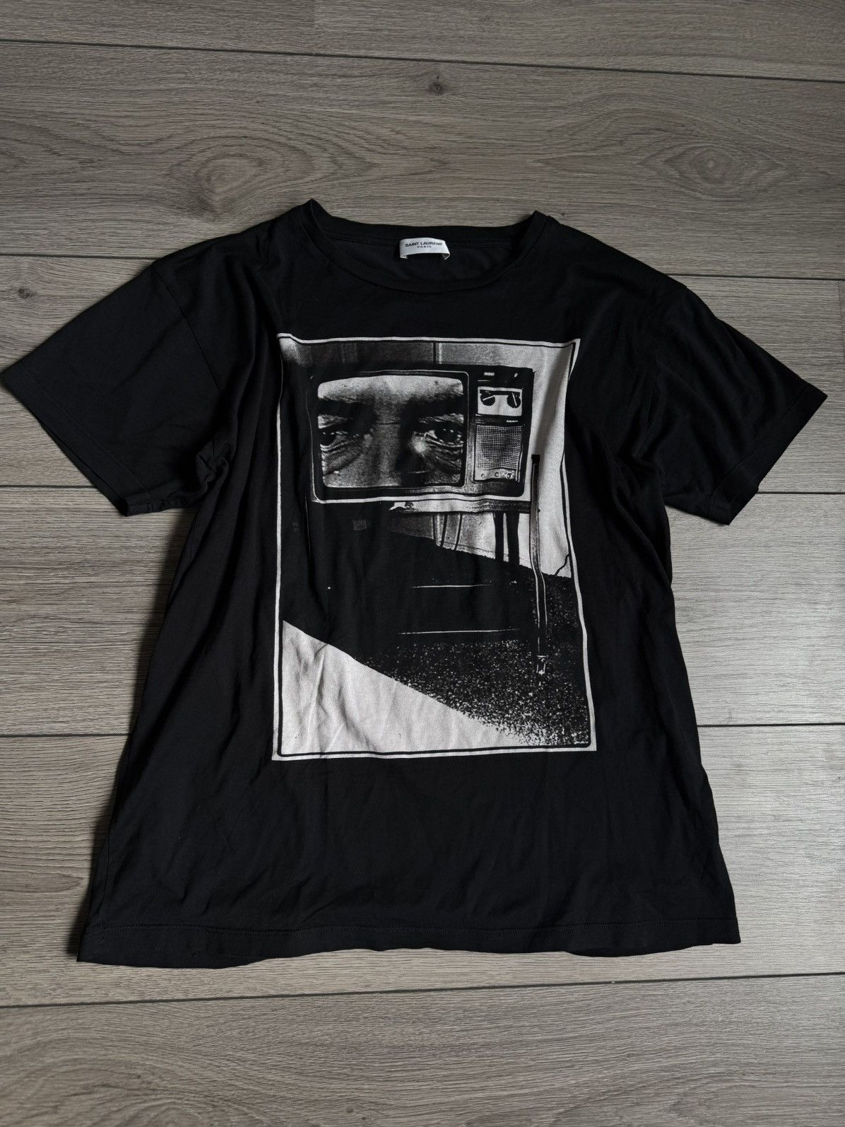 SAINT LAURENT PARIS｜SHORT-SLEEVED ROUND NECK T-SHIRTS ( Saint Laurent Paris SHORT-SLEEVED T-SHIRT WITH RIBBED ROUND