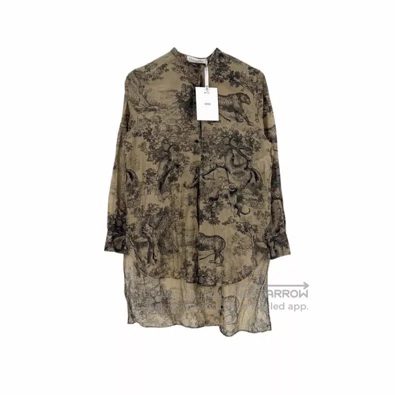 Dior Dior Brown jungle animal shirt Size XS / US 0-2 / IT 36-38 - 1 Thumbnail