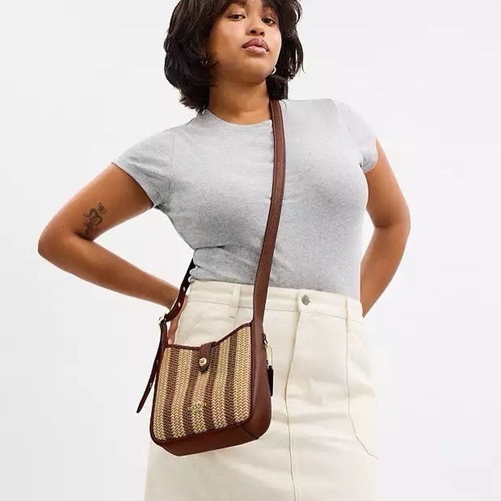 Coach NWT COACH Hadley Mini Bag CBI10 Redwood Straw Leather Size ONE SIZE - 7 Thumbnail