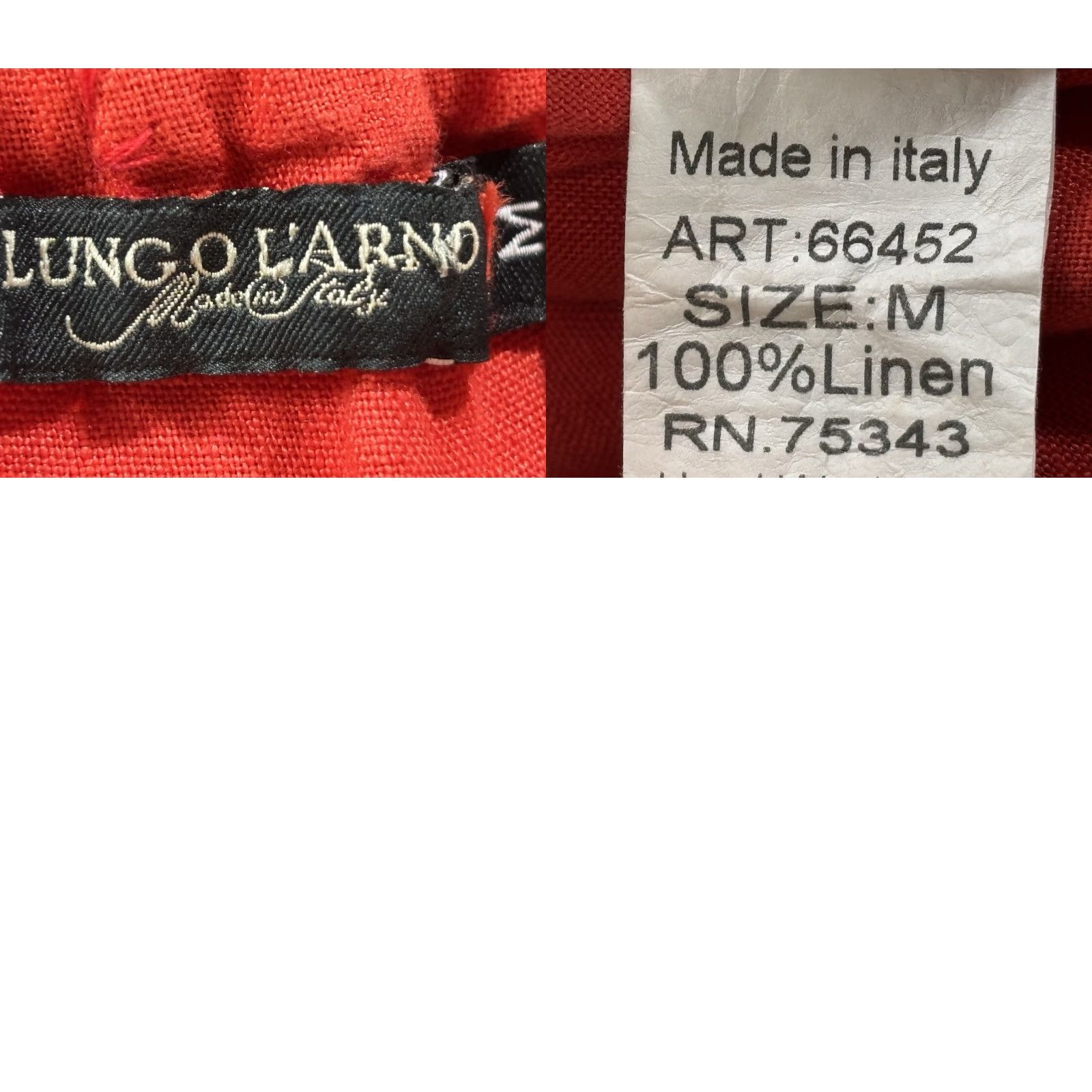Vintage Lungo L’Arno Off The Shoulder Shift Dress Women M Red Linen Crochet Hem Italy - Bohemian Resort Summer Casual Dress Mens? Size M / US 6-8 / IT 42-44 - 8 Thumbnail