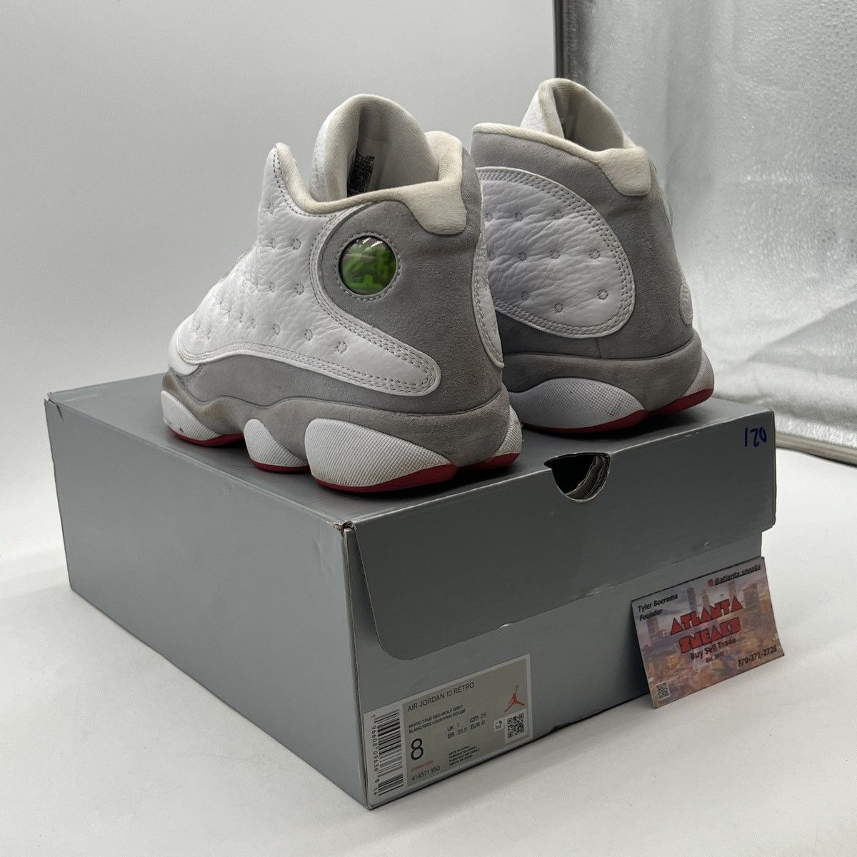 Jordan Brand Air Jordan 13 white wolf grey Size US 8 / EU 41 - 4 Thumbnail