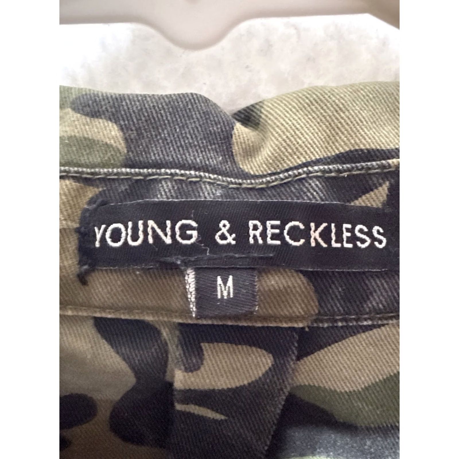 Vintage Young & Reckless Military Jacket Mens M Green Camouflage Full Zip Pockets Canvas Workwear Casual Size US M / EU 48-50 / 2 - 5 Thumbnail