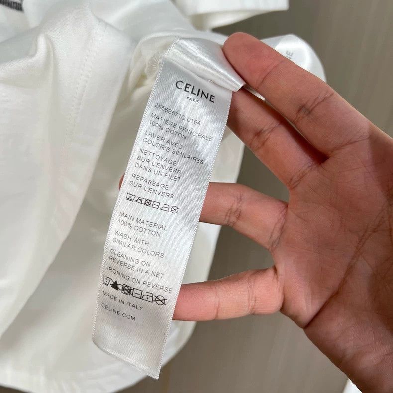 Celine Celine Printed Short Sleeve TShirt in White Size US XS / EU 42 / 0 - 6 Thumbnail