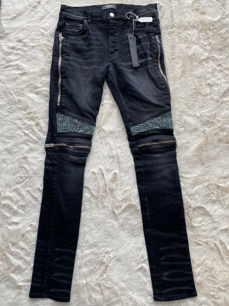 Amiri Amiri Washed Black Green Cashew Flower mx2 Jean Size US 32 / EU 48 - 1 Thumbnail