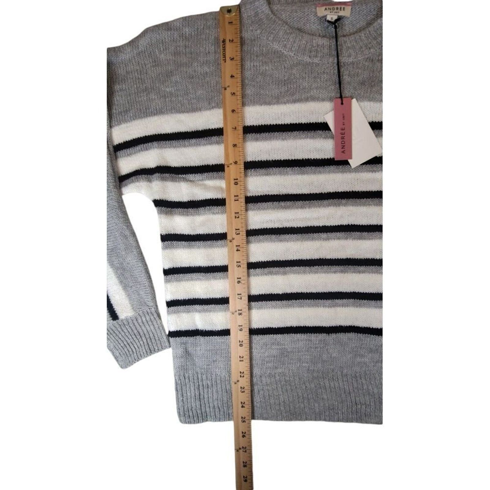 & Other Stories Andree By Unit Sweater Striped Gray White Black Womens Small Size S / US 4 / IT 40 - 3 Thumbnail